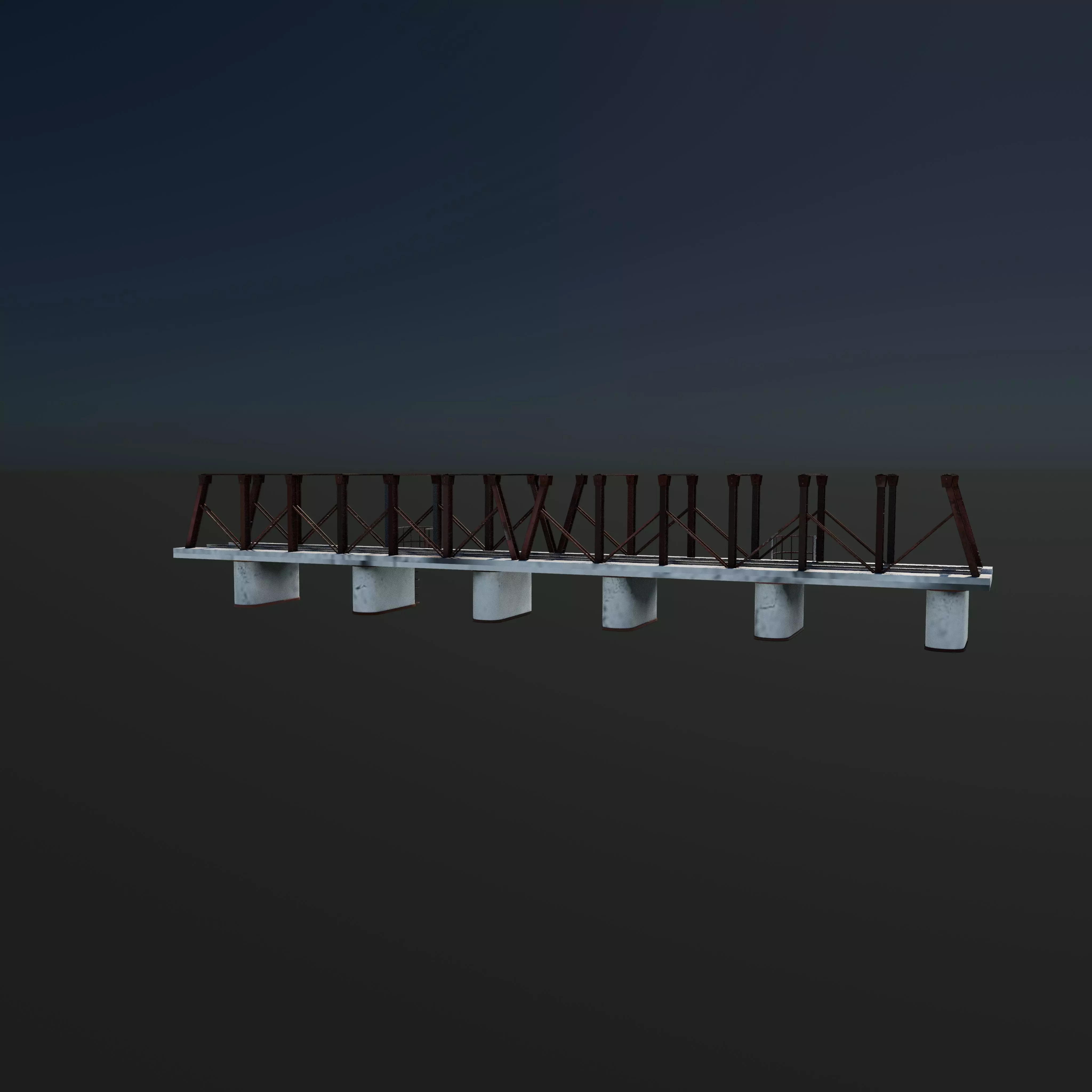 Modular railway bridge 3D model_14