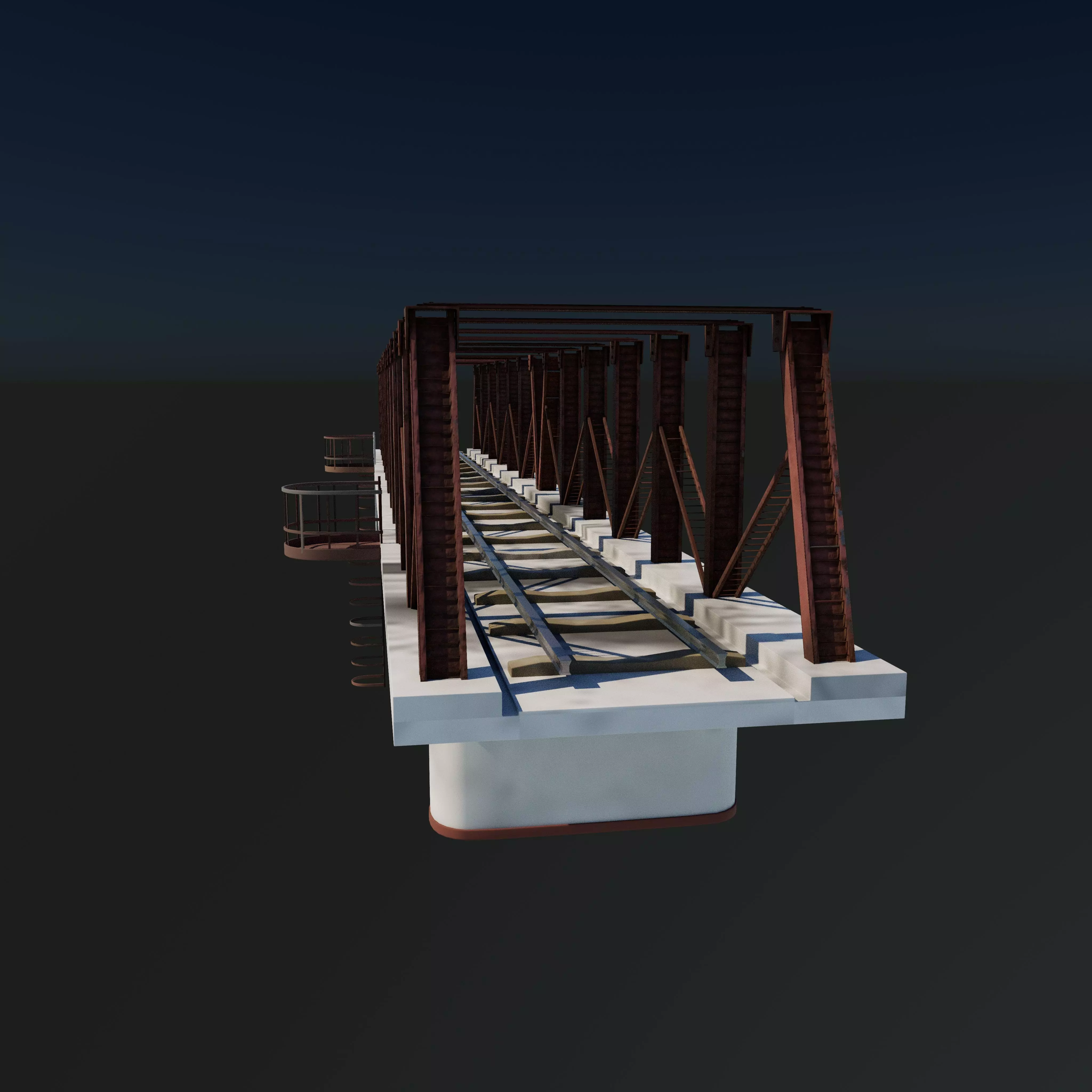 Modular railway bridge 3D model_10