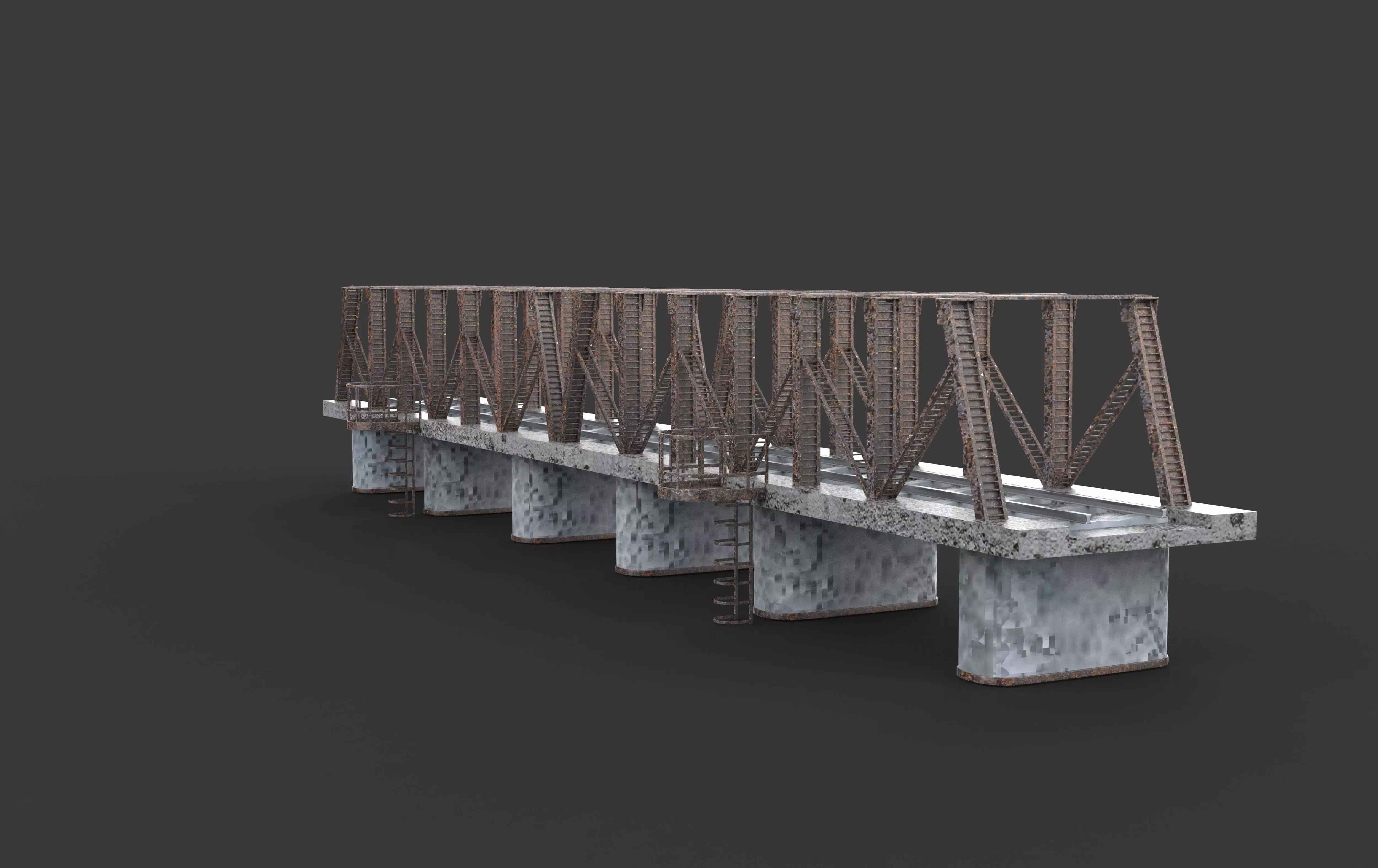 Modular railway bridge 3D model_8