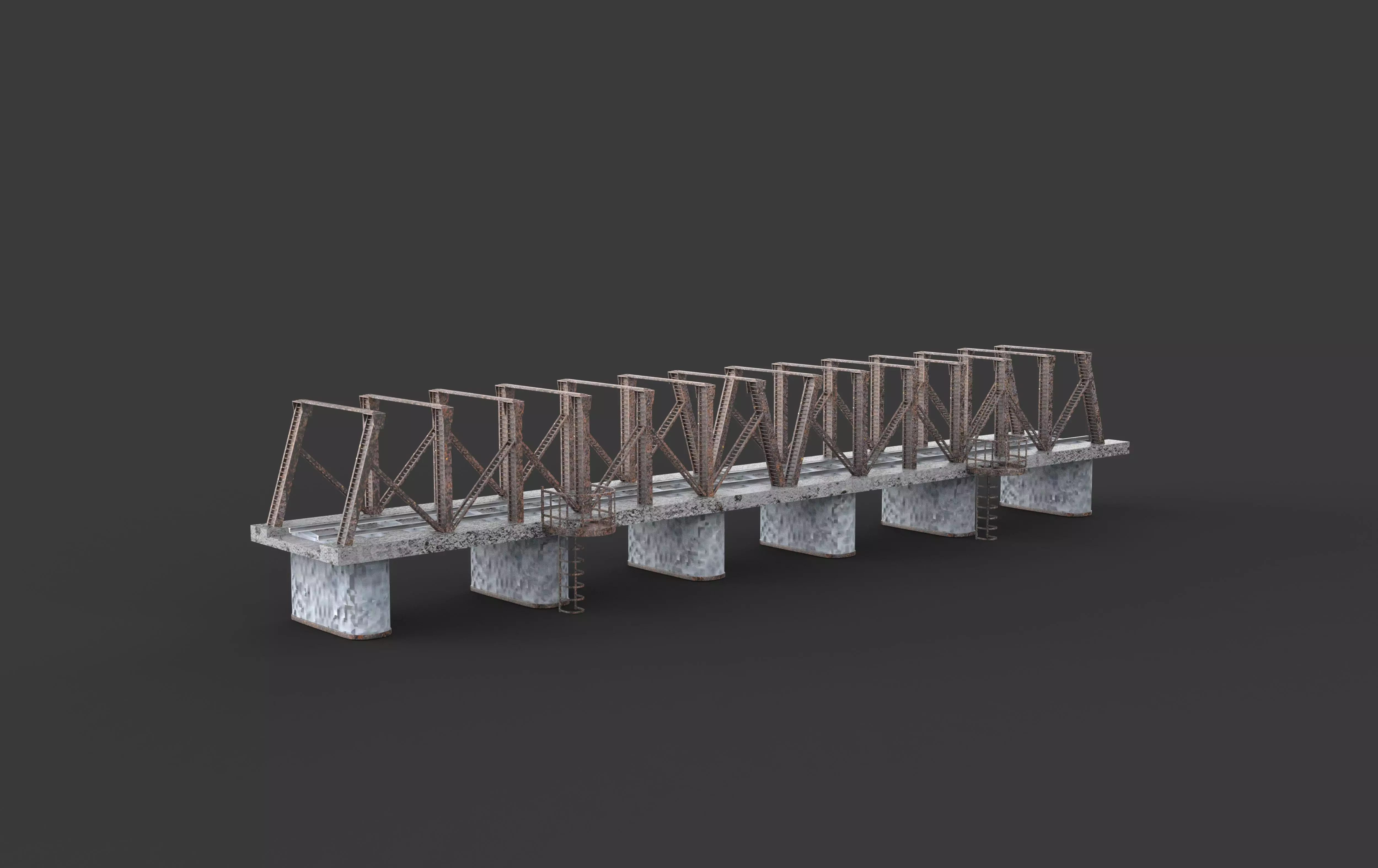 Modular railway bridge 3D model_2