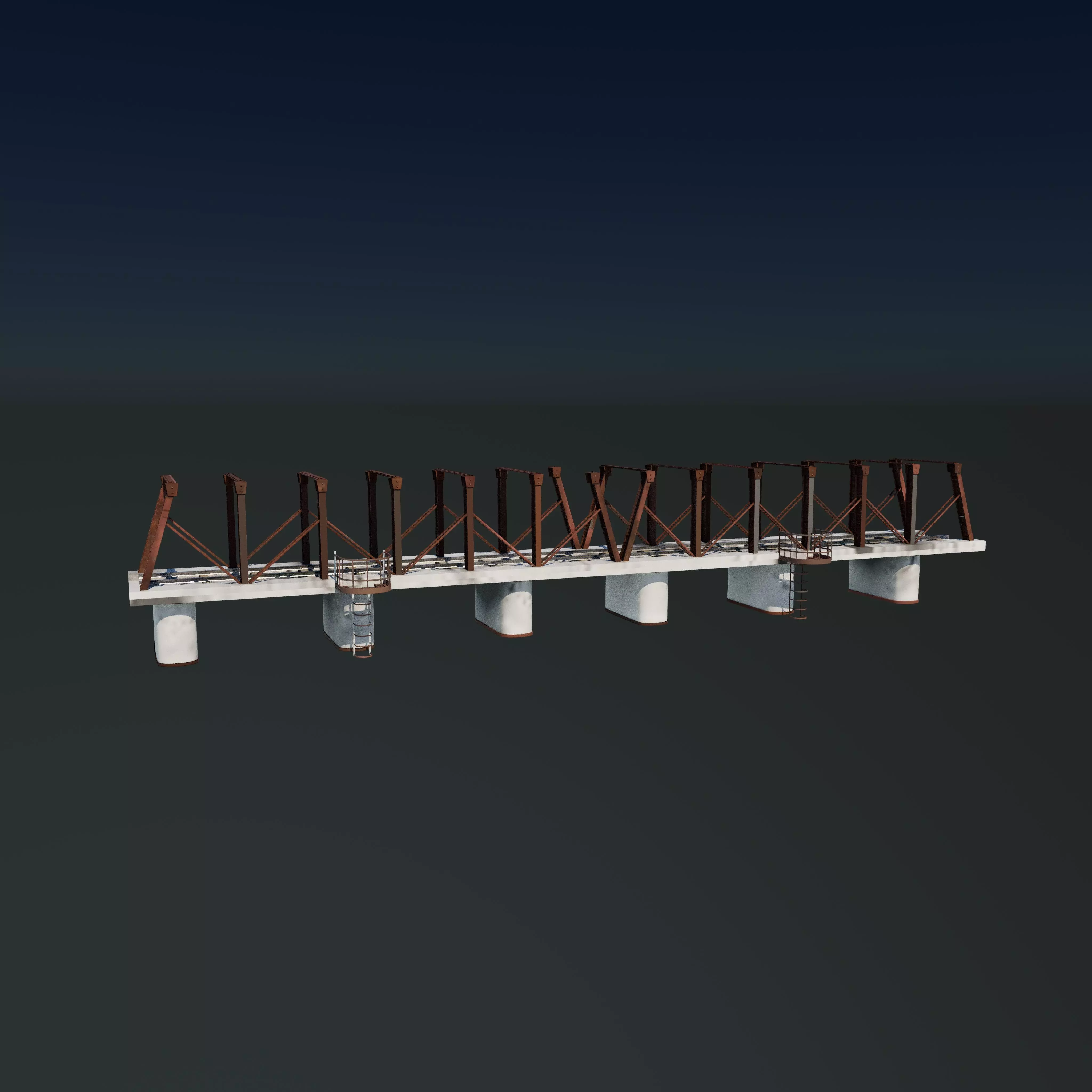 Modular railway bridge 3D model_16