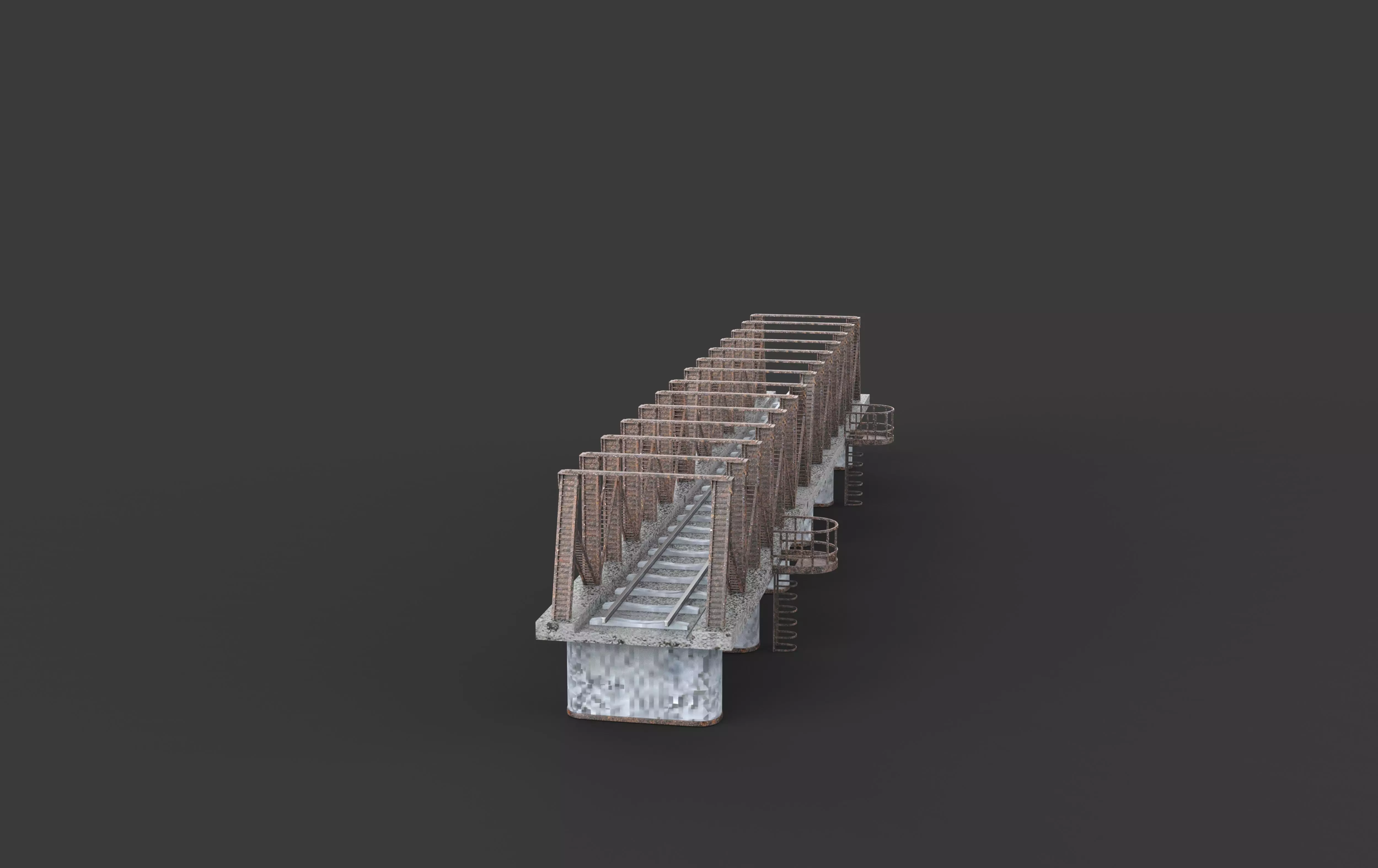 Modular railway bridge 3D model_4