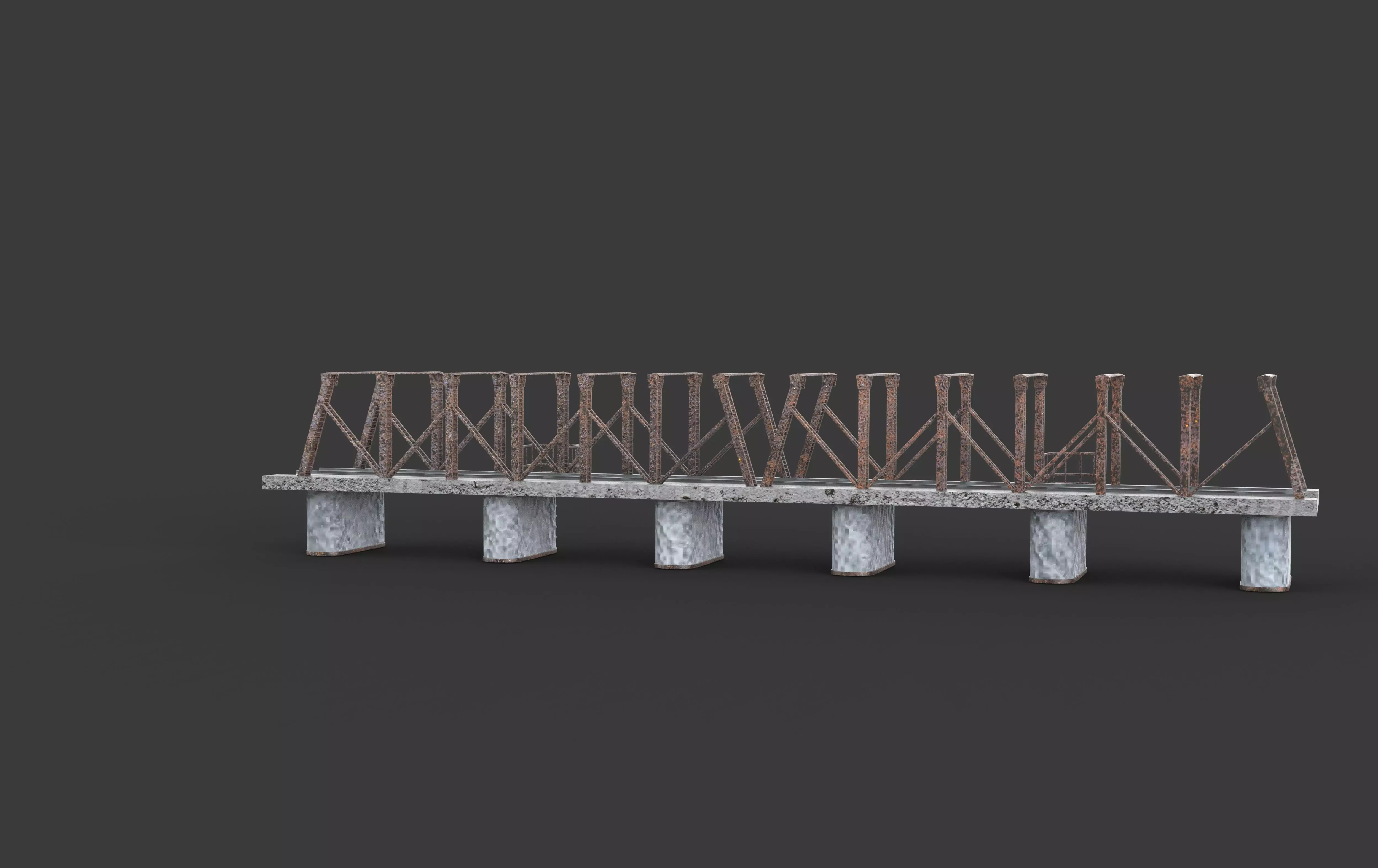 Modular railway bridge 3D model_6