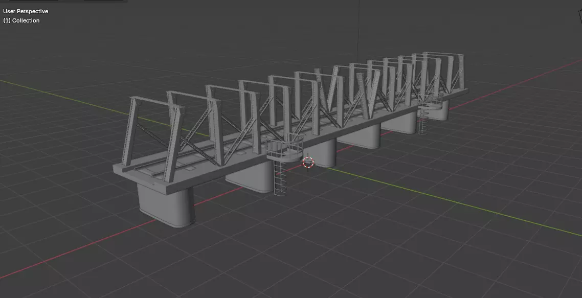 Modular railway bridge 3D model_17