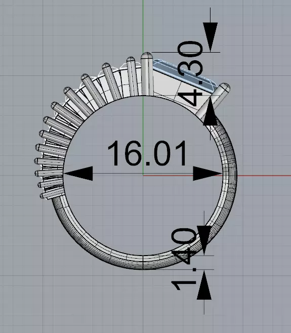 Baguette Ring 3D print model_5