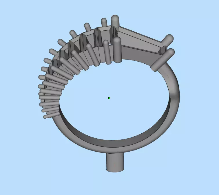 Baguette Ring 3D print model_7