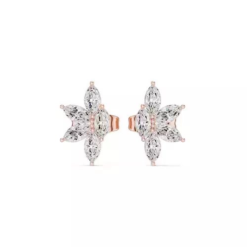 Marquise Cut Cluster Diamond Stud Earring 3DM STL Video