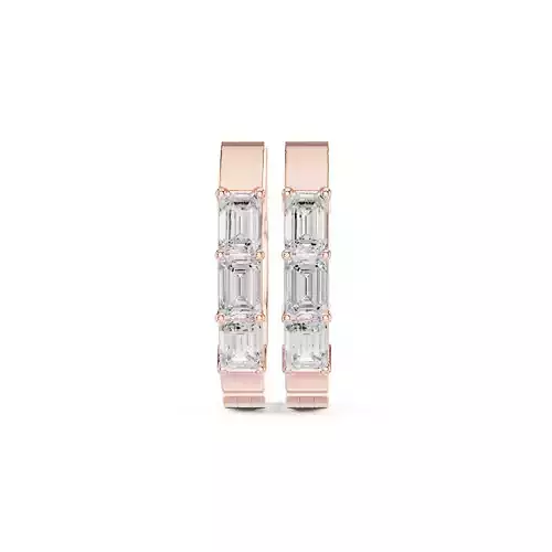Emerald Cut Diamond Stud Earring 3DM STL Video