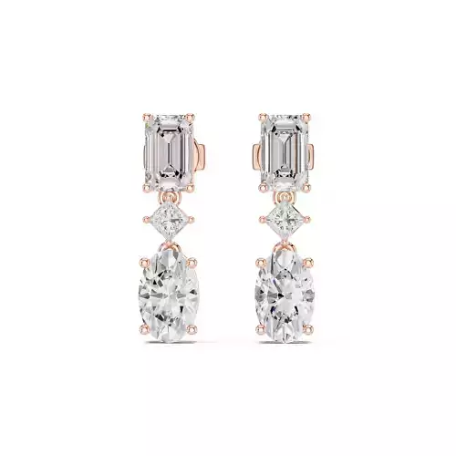Emerald Princess Oval Diamond Earring 3DM STL Video 3D print model