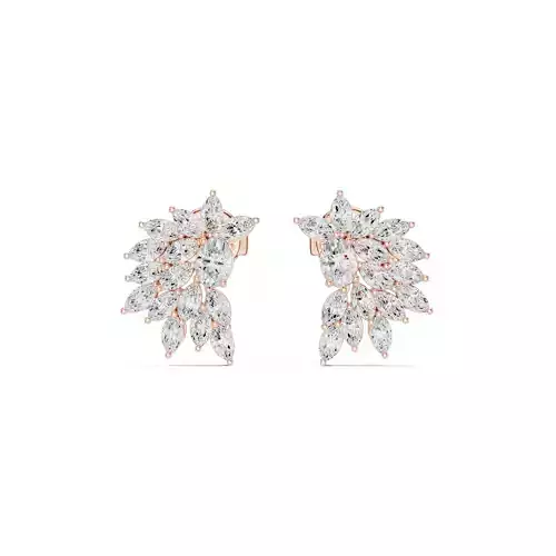 Oval Marquise Cut Cluster Diamond Earring 3DM STL Video 3D print model
