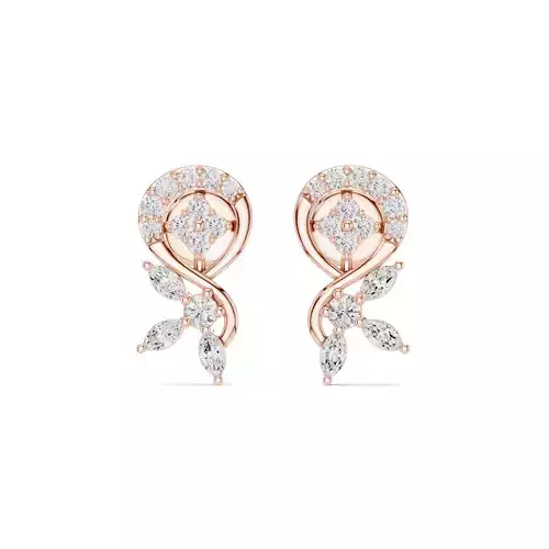 Marquise and Round Cut Diamond Stud Earring 3DM STL Video