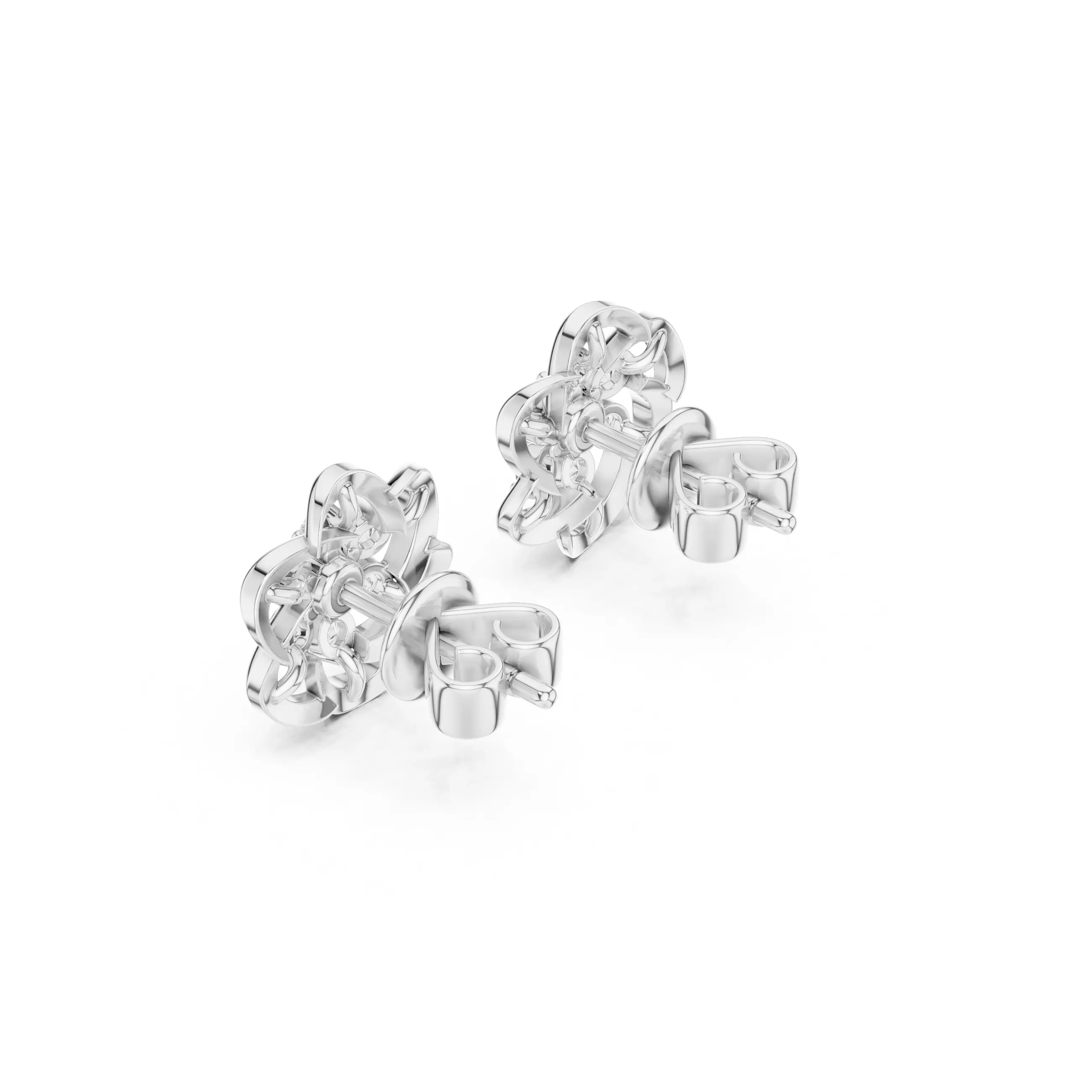 Round Cut Diamond Flower Earring 3DM STL Video 3D print model_10