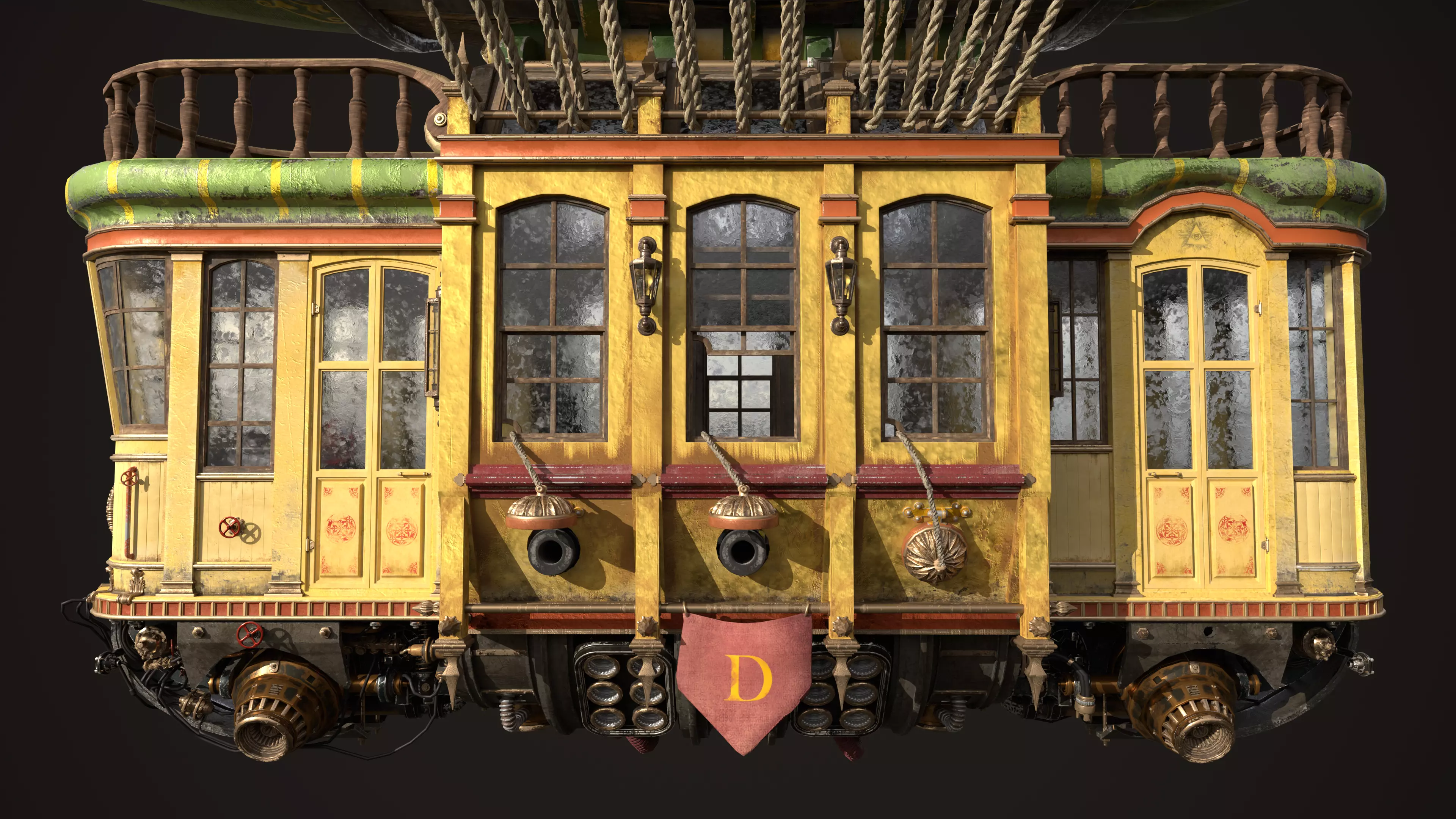 Airship Fighting 3D model_10