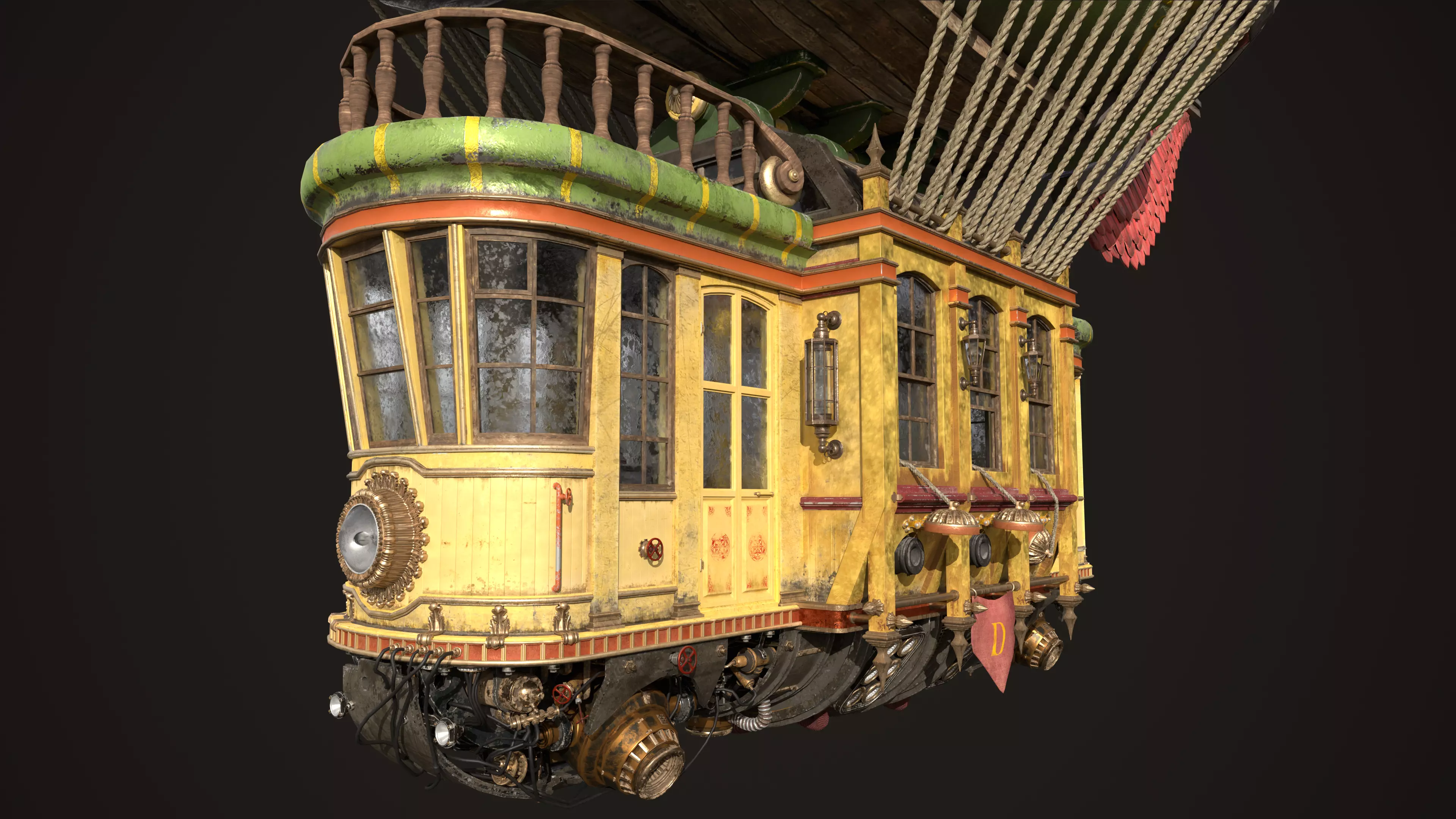 Airship Fighting 3D model_9