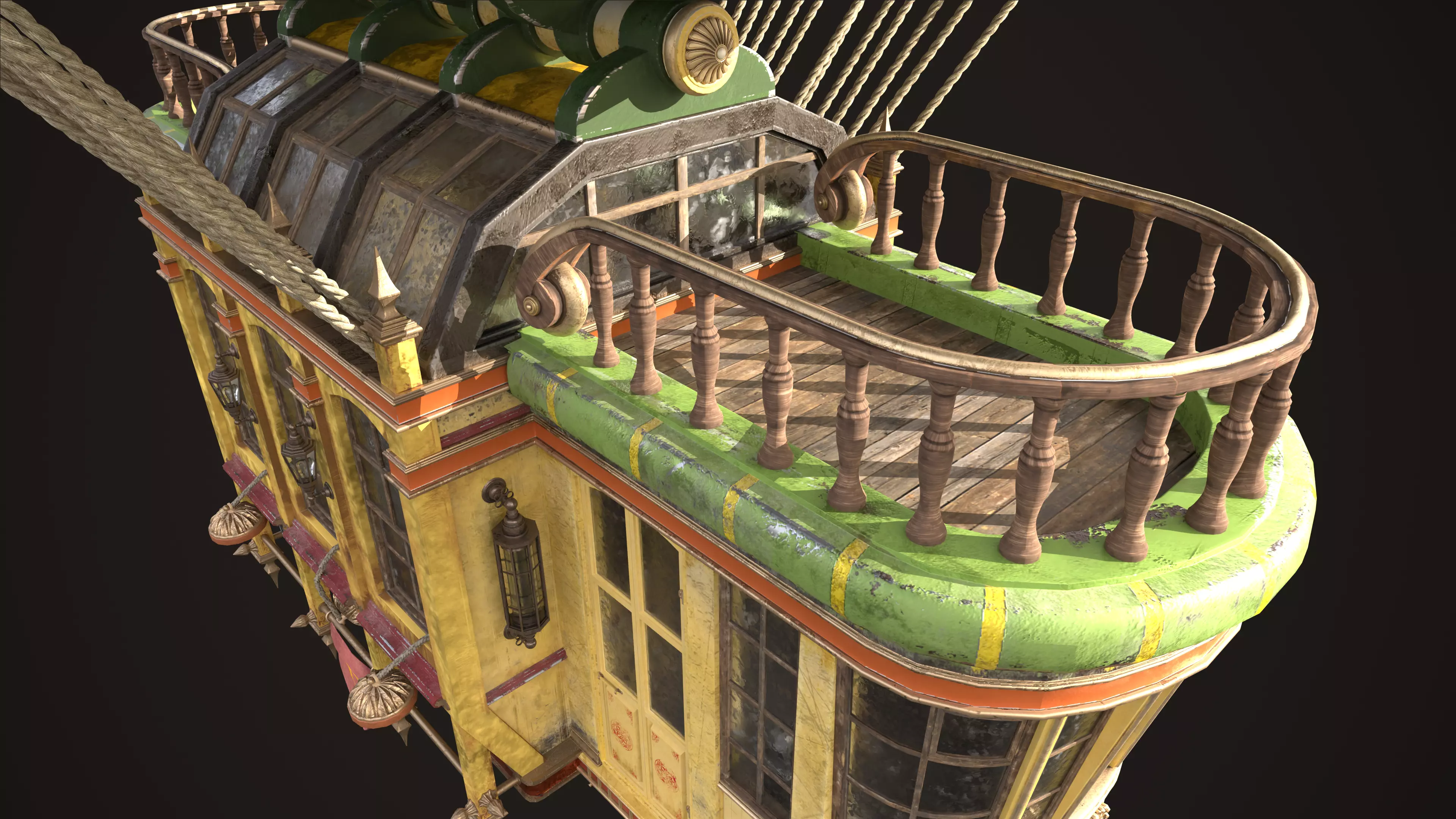 Airship Fighting 3D model_13