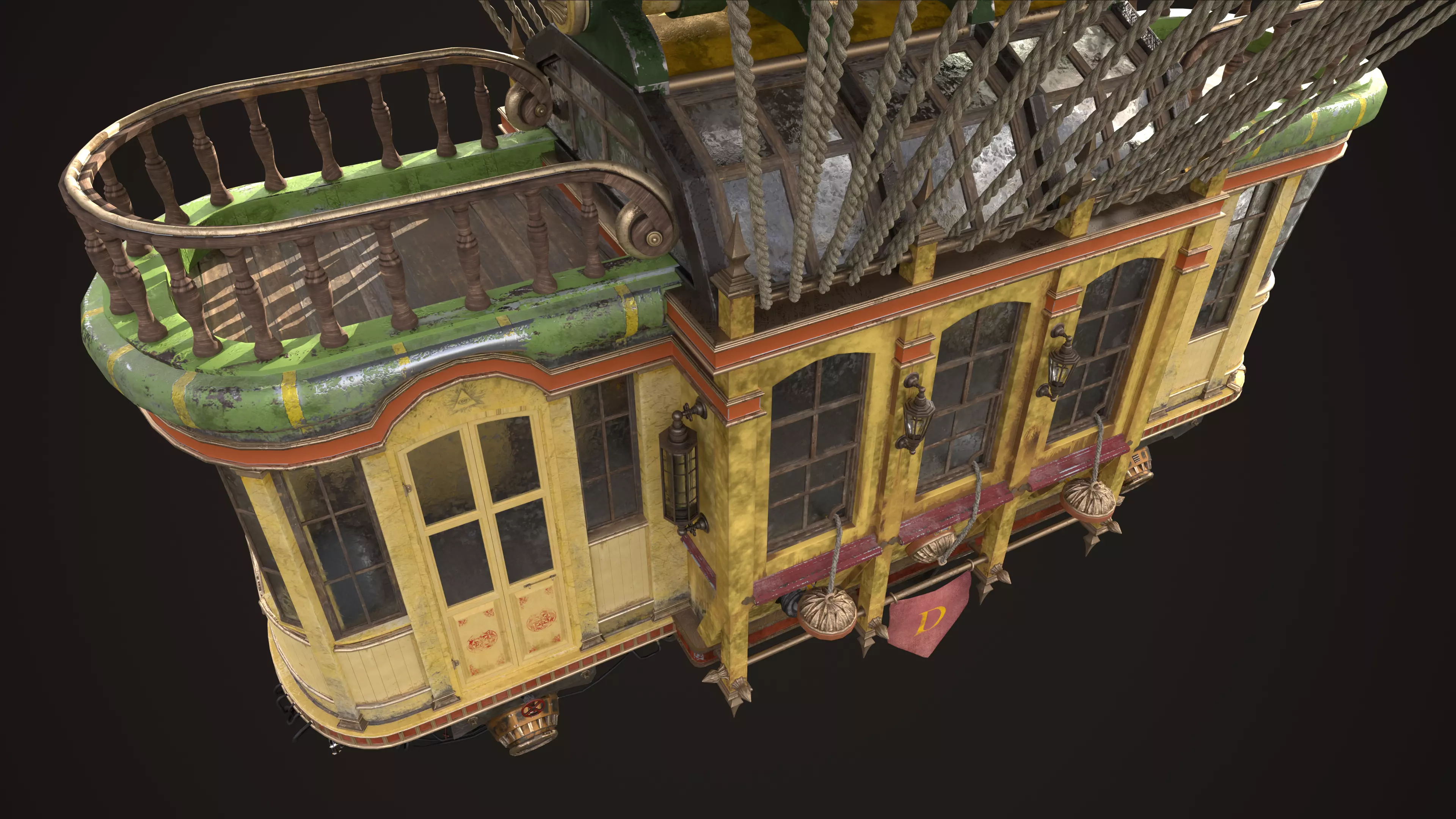 Airship Fighting 3D model_12