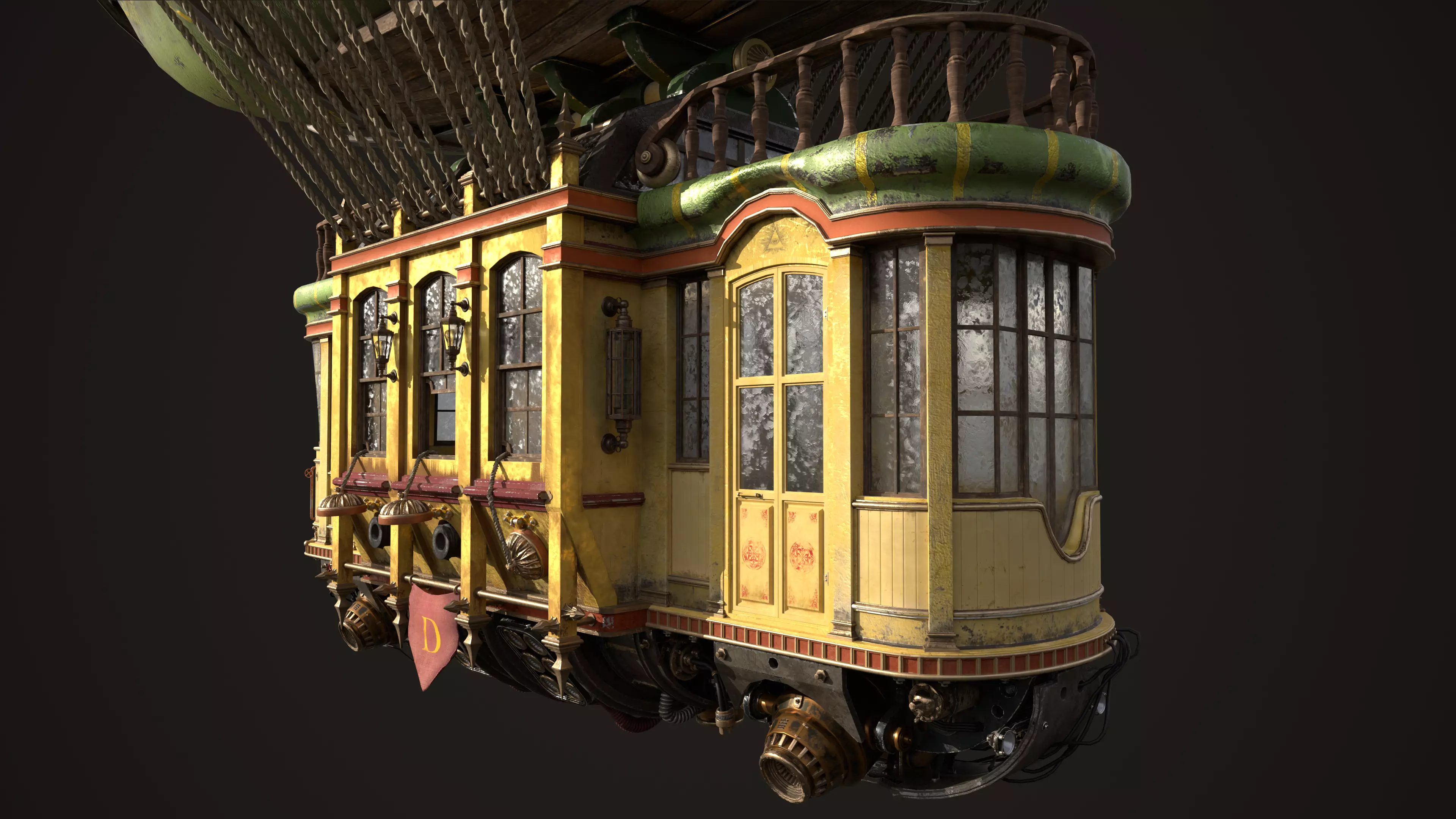 Airship Fighting 3D model_11