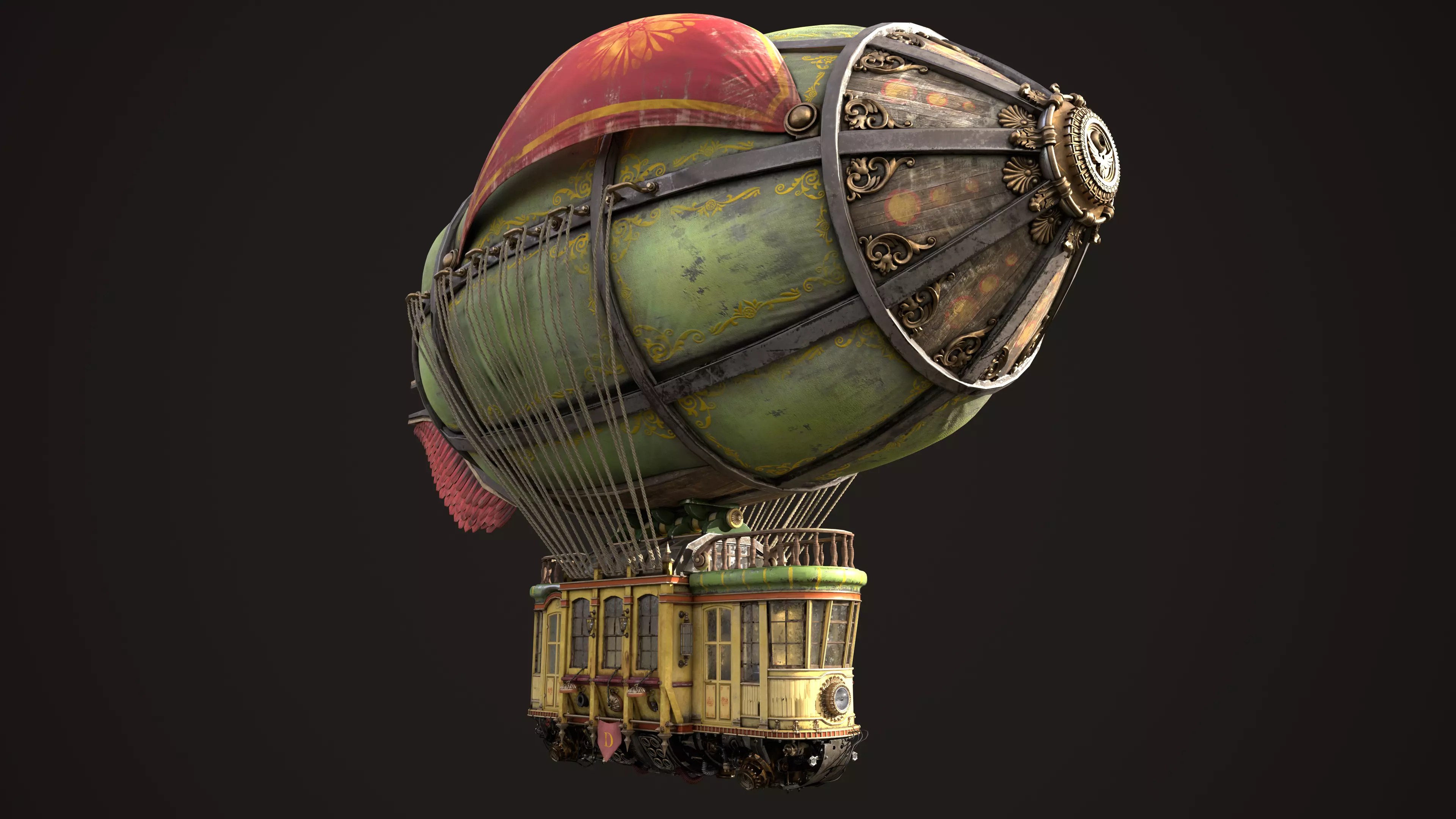 Airship Fighting 3D model_7