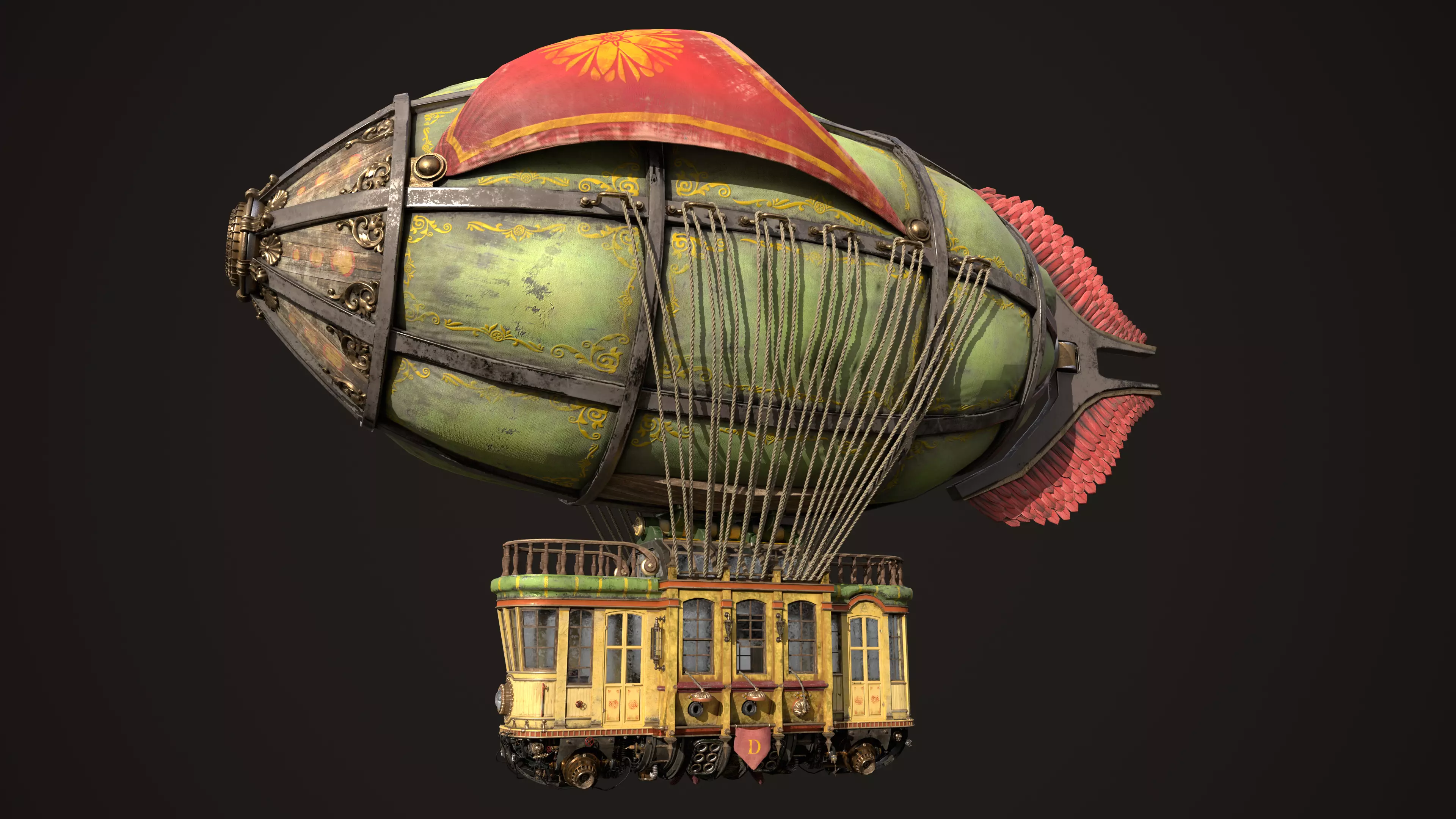 Airship Fighting 3D model_2