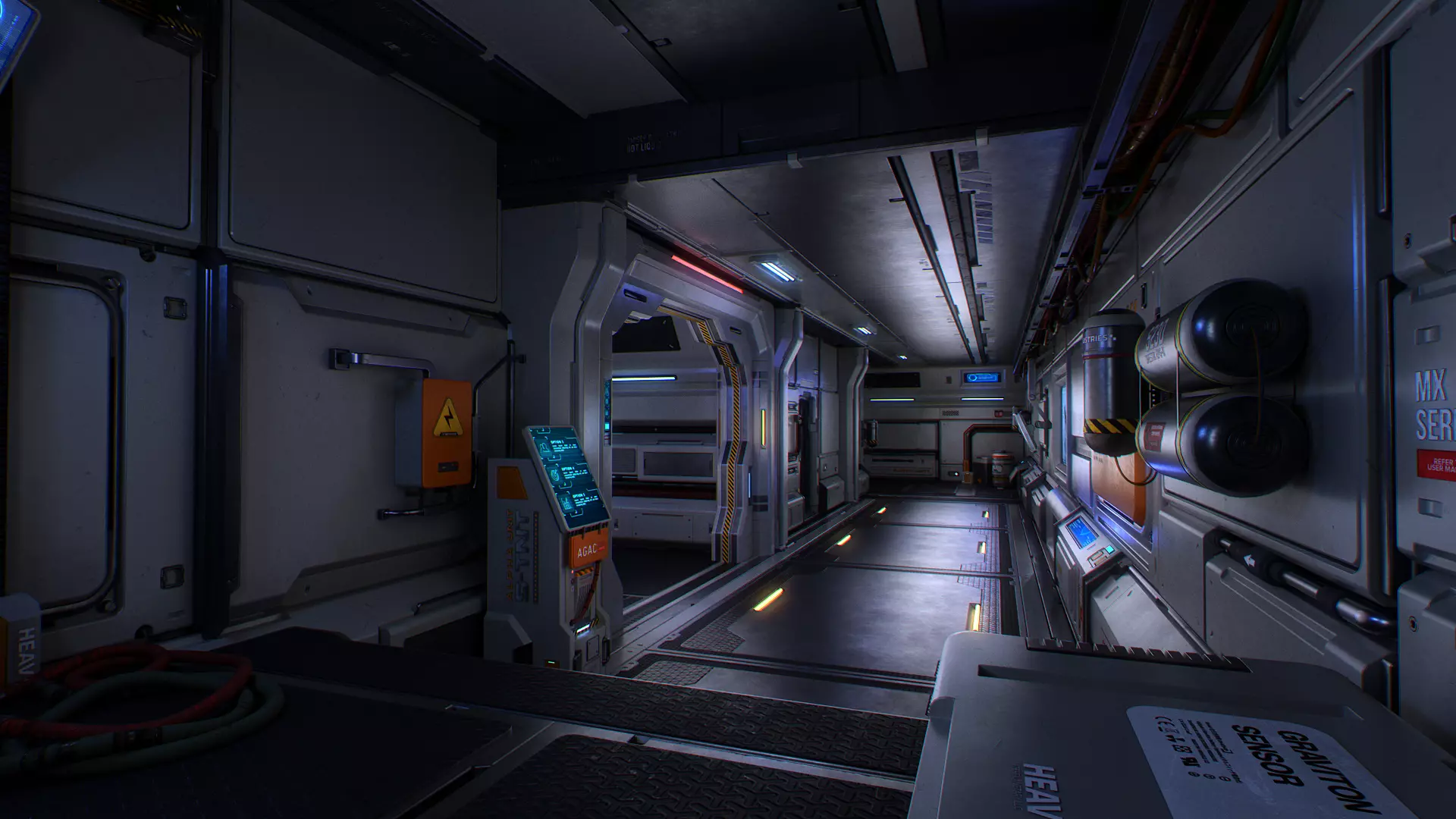 Scifi Modular Room Corridor Laboratory Kit Low-poly 3D model_11