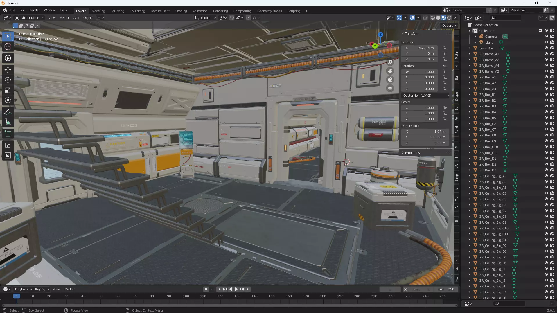 Scifi Modular Room Corridor Laboratory Kit Low-poly 3D model_30