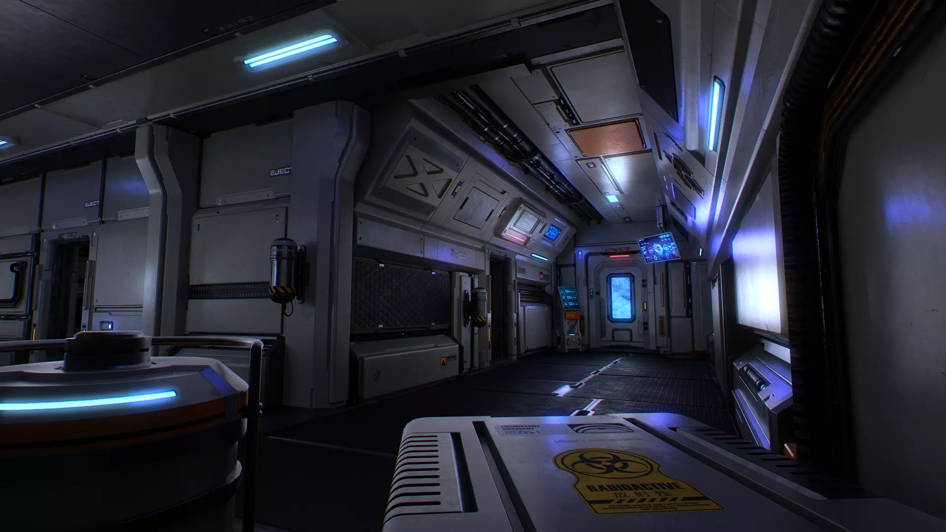 Scifi Modular Room Corridor Laboratory Kit Low-poly 3D model_6