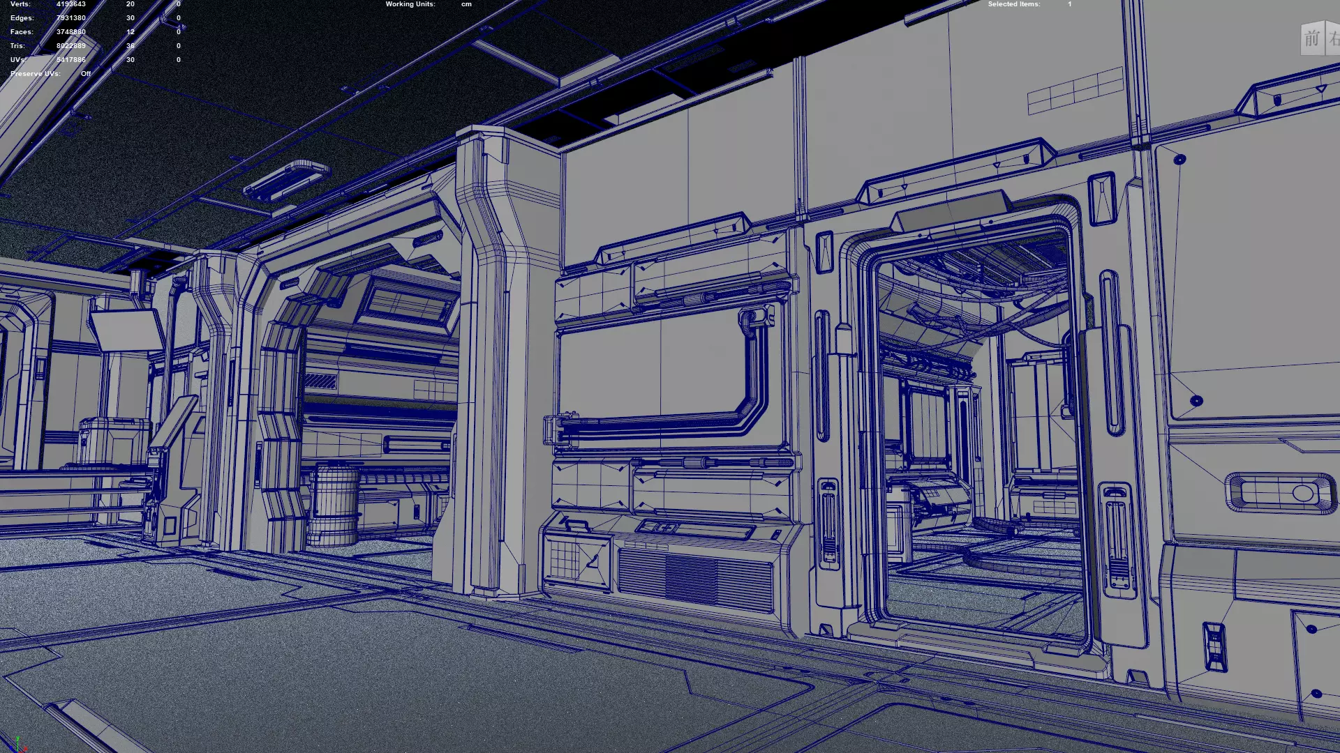 Scifi Modular Room Corridor Laboratory Kit Low-poly 3D model_15