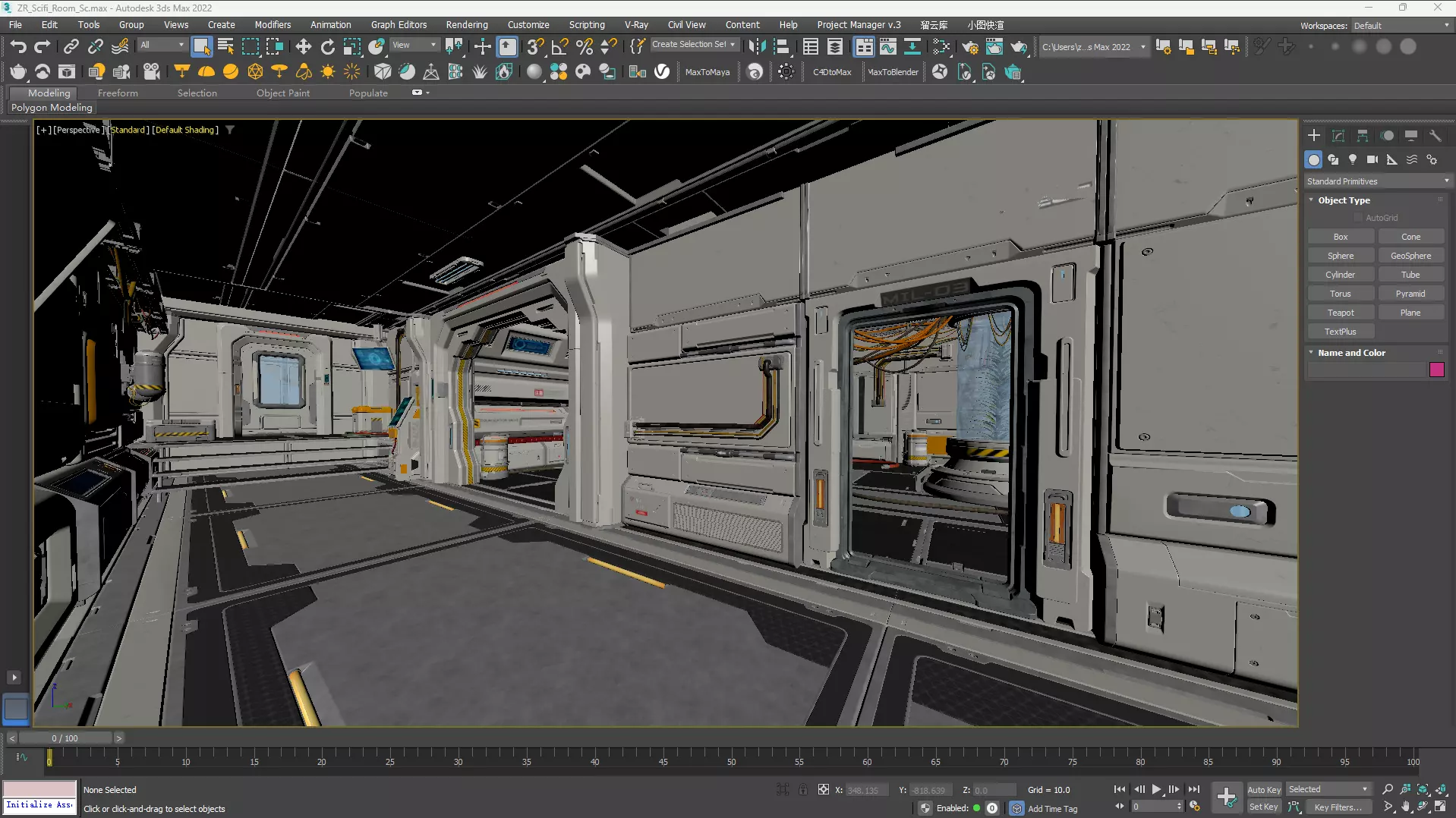 Scifi Modular Room Corridor Laboratory Kit Low-poly 3D model_31