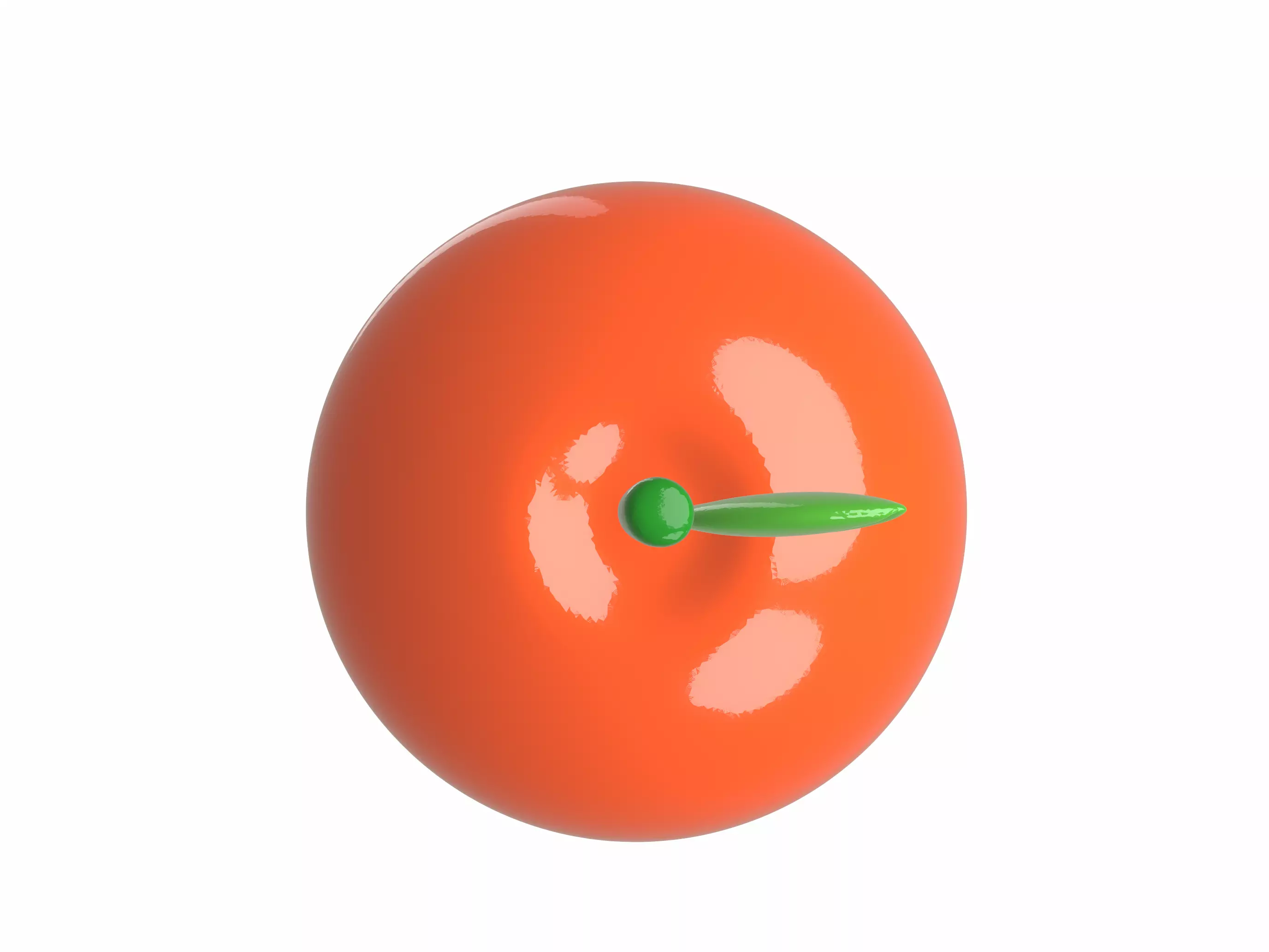 Adorable 3D Orange with Leaf Cartoon Style Fruit Model 3D model_2