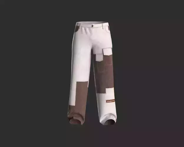 Mens color block corduroy pant