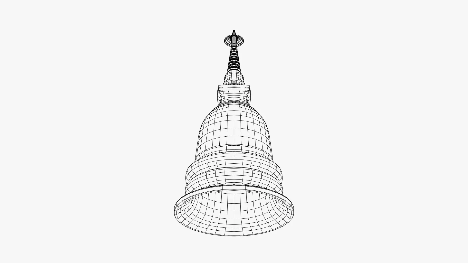 Tibetan Buddhist Stupa - Chorten Ritual Monument Low-poly 3D model_6