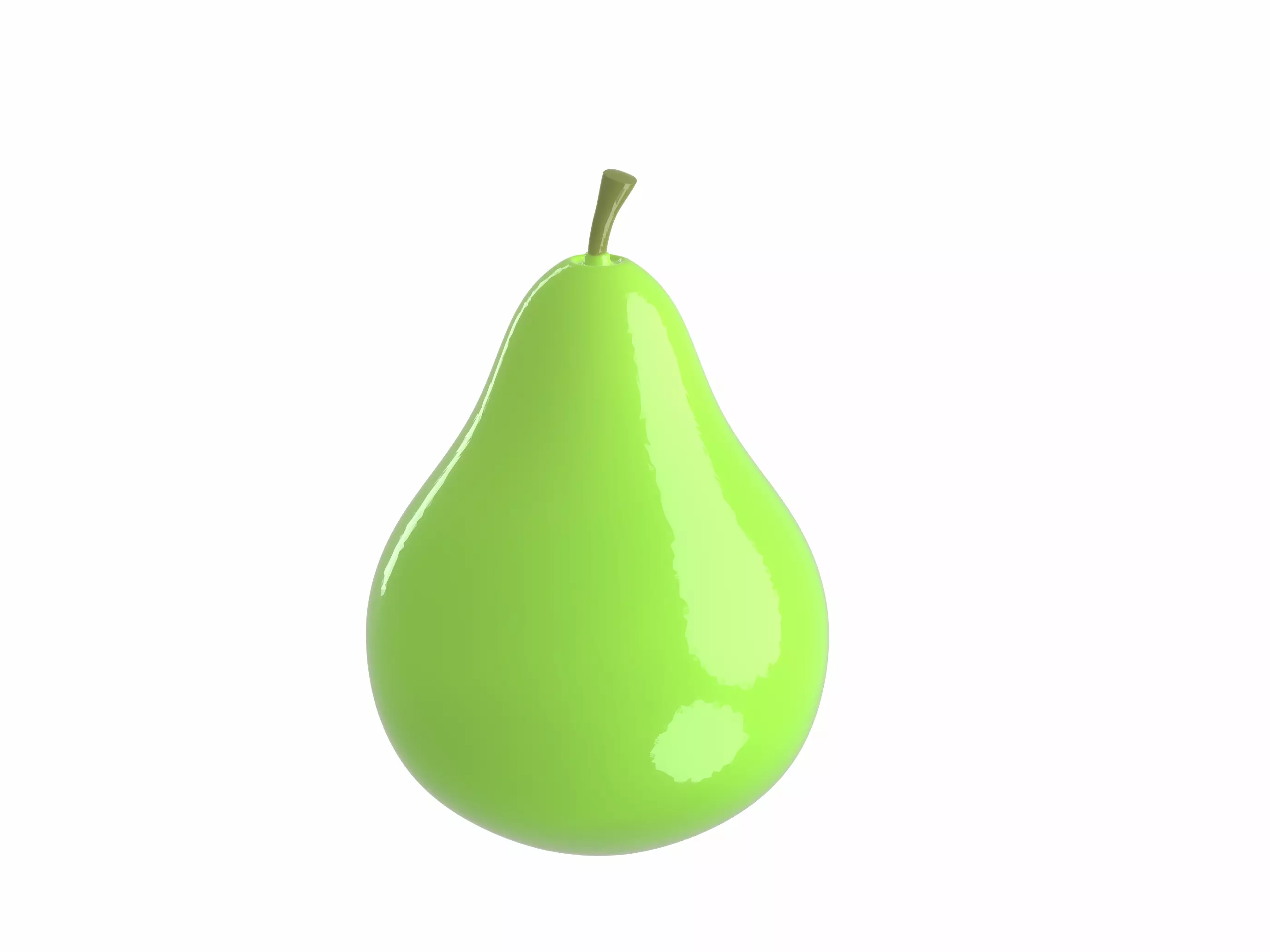 Cute Green Pear 3D Cartoon Model 3D model_1