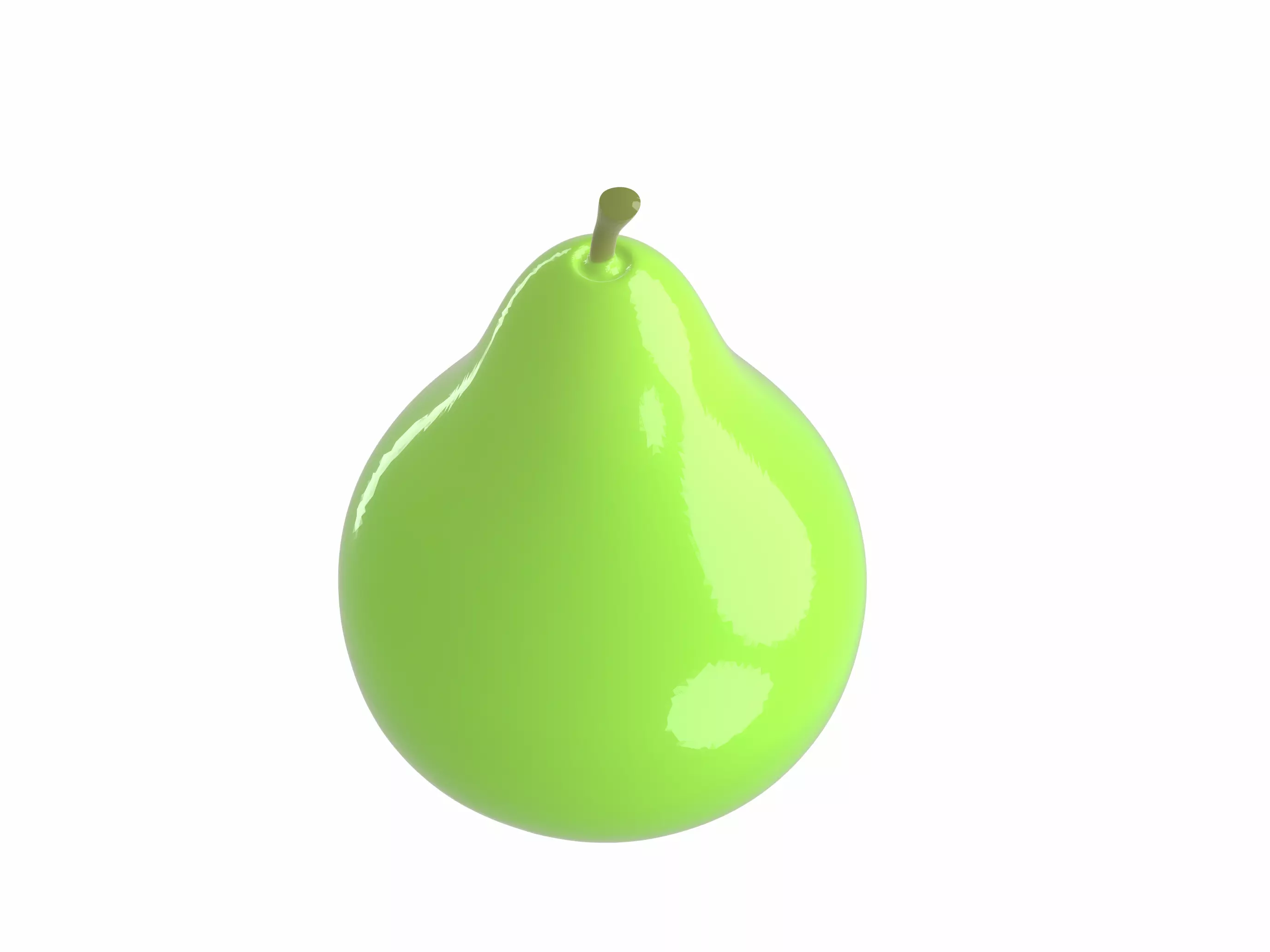Cute Green Pear 3D Cartoon Model 3D model_3