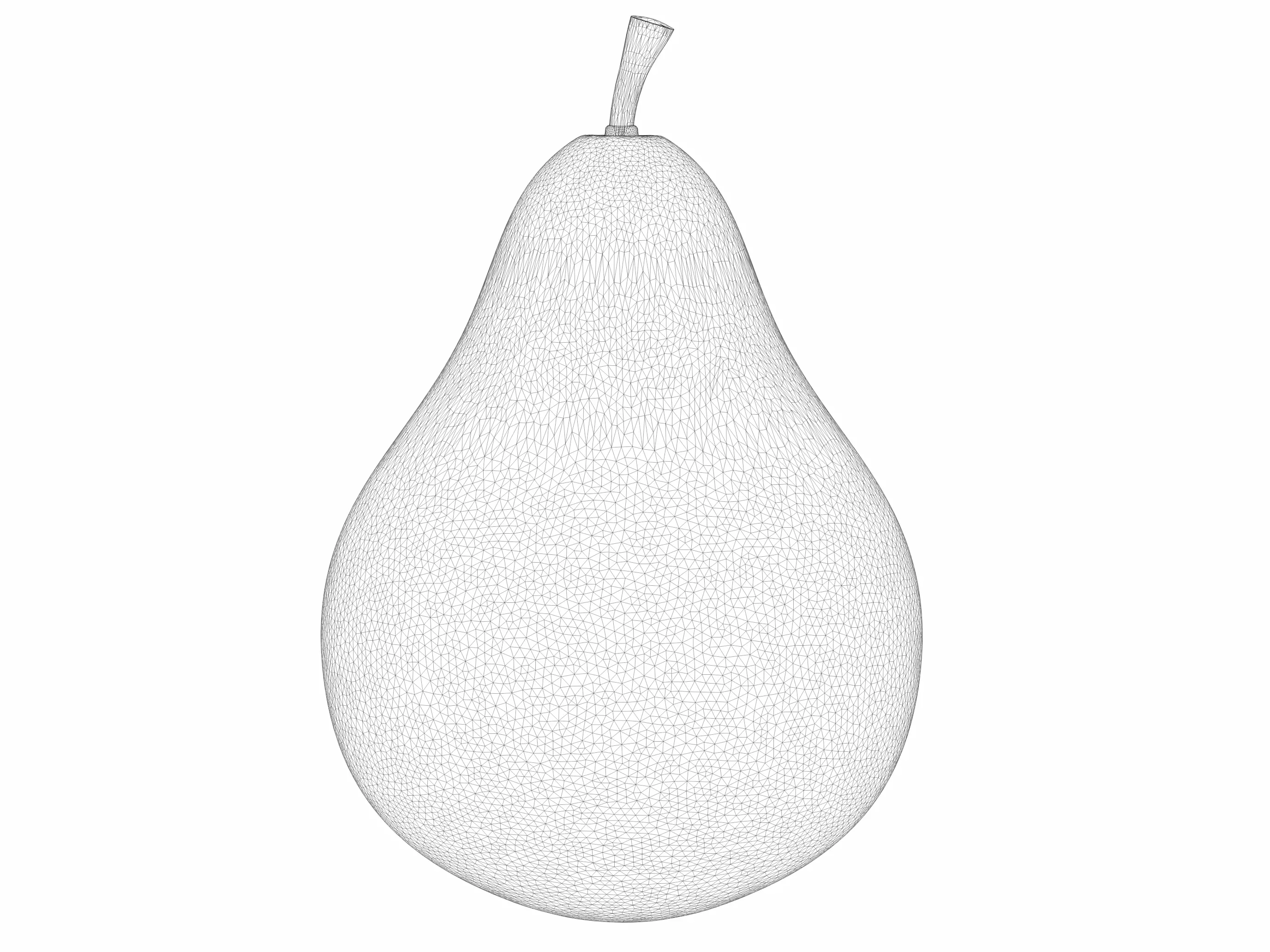 Cute Green Pear 3D Cartoon Model 3D model_4