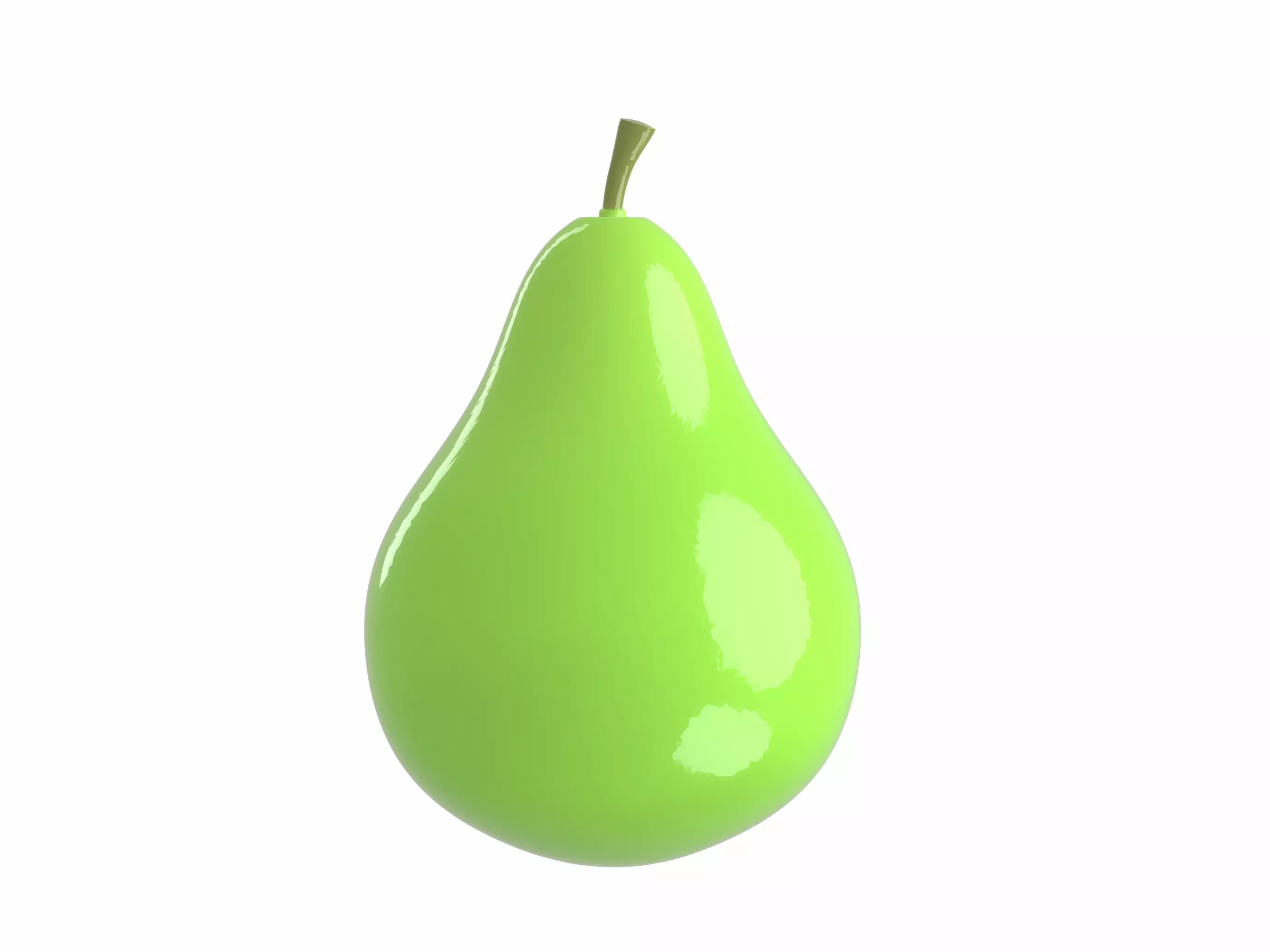 Cute Green Pear 3D Cartoon Model 3D model_0
