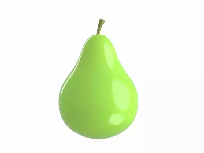 Cute Green Pear 3D Cartoon Model