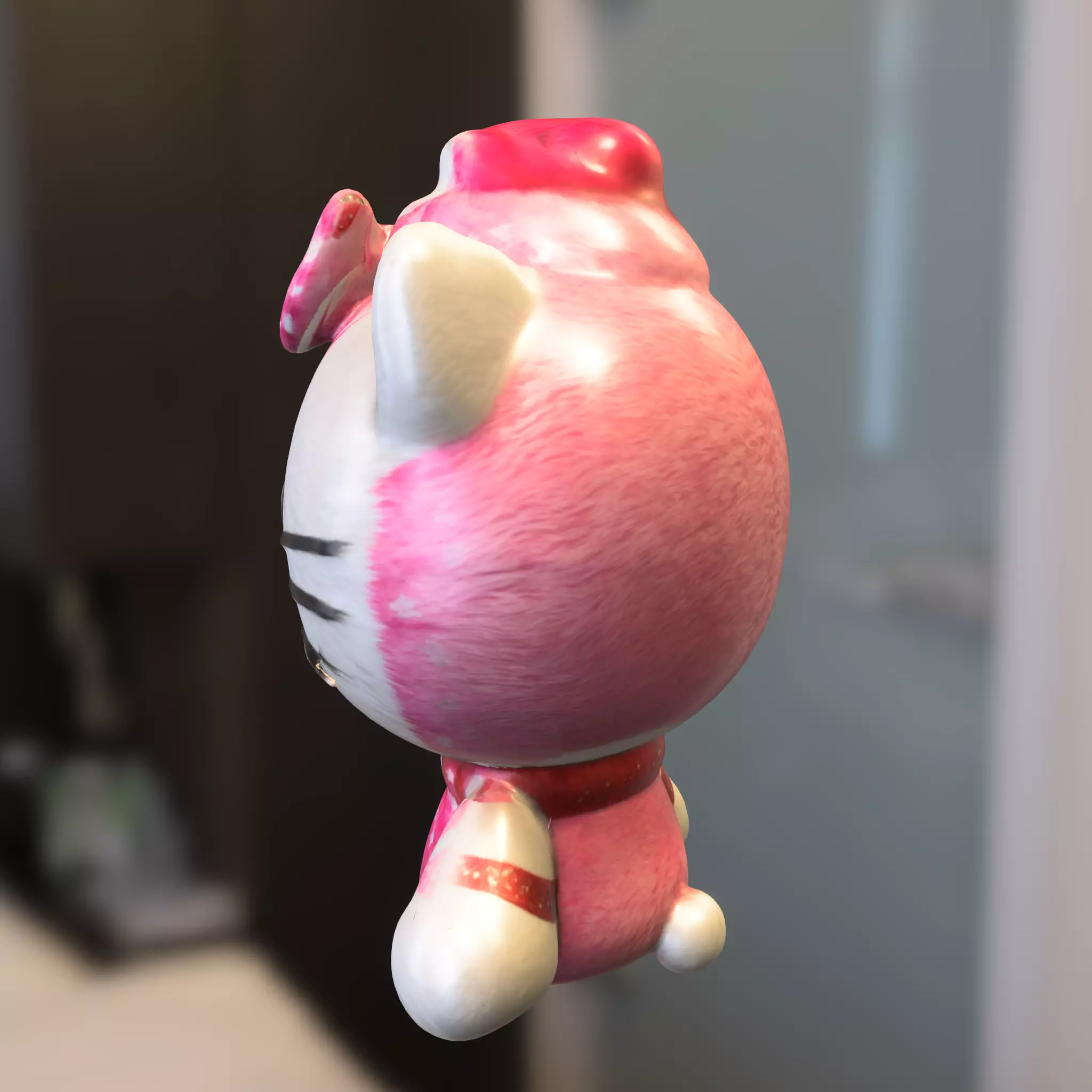 Cute Kitty Plush Low-poly 3D model_3