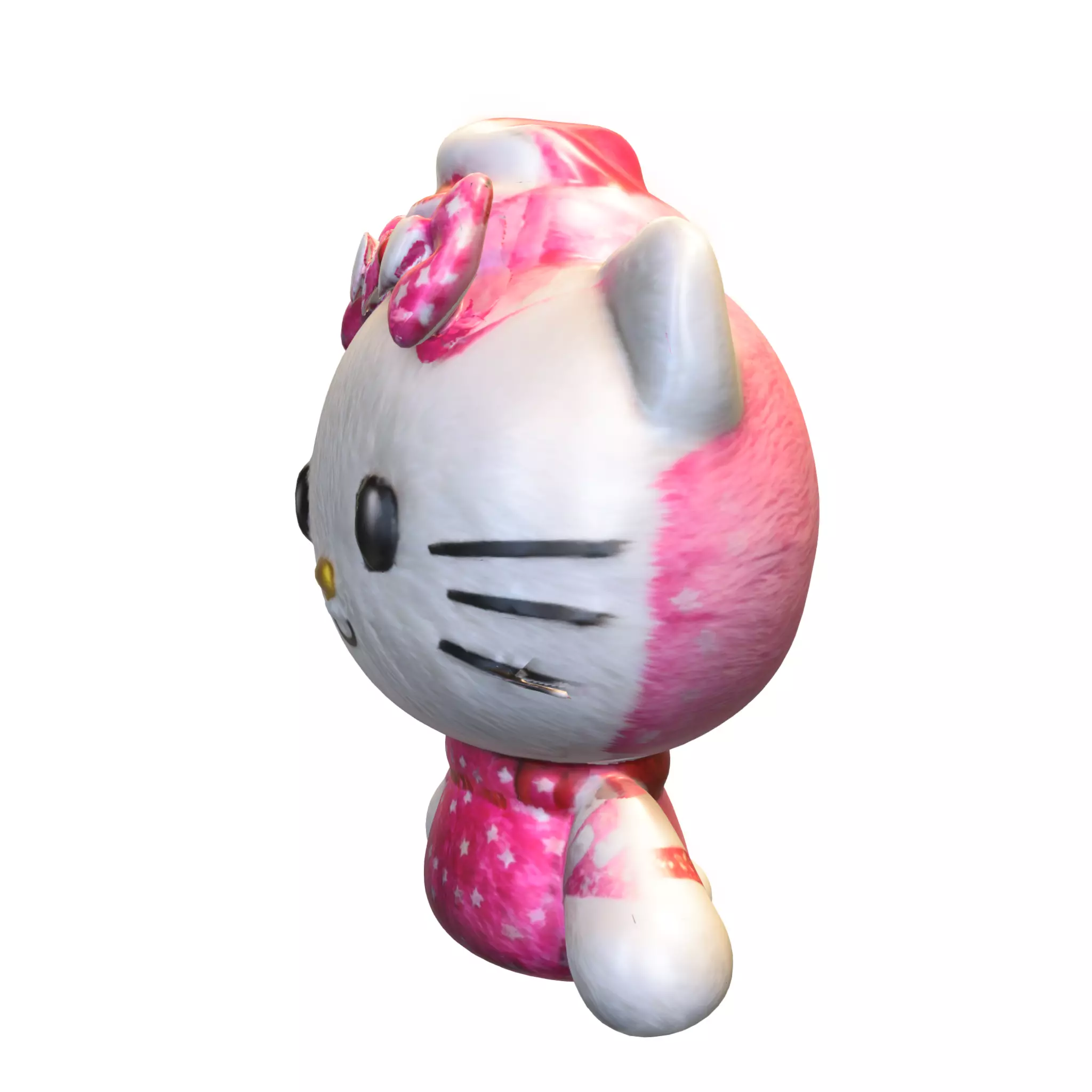 Cute Kitty Plush Low-poly 3D model_1