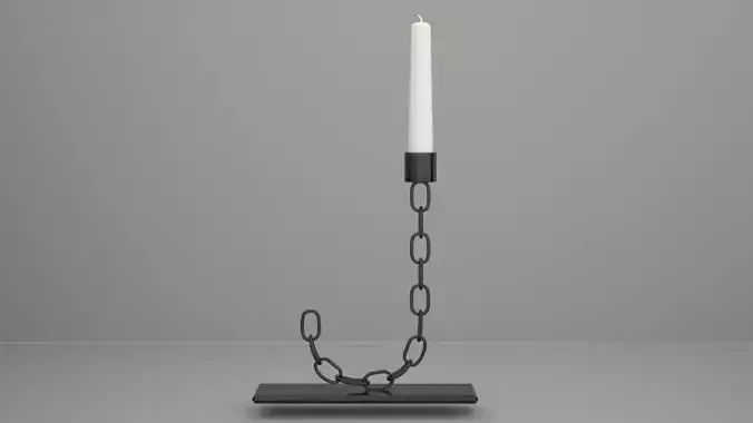 Chain J Candleholder Black Glass Color