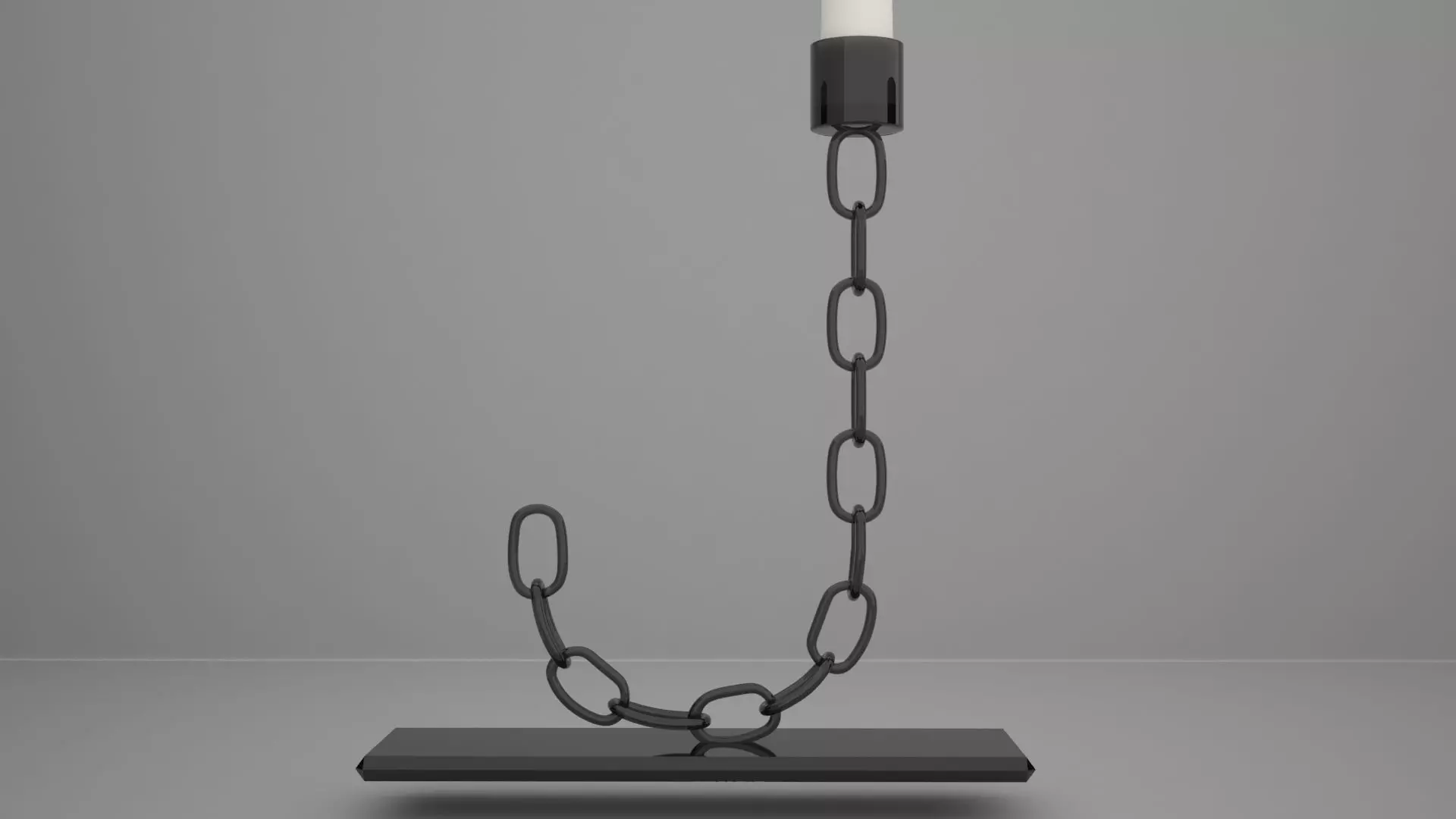 Chain J Candleholder Black Glass Color 3D model_4