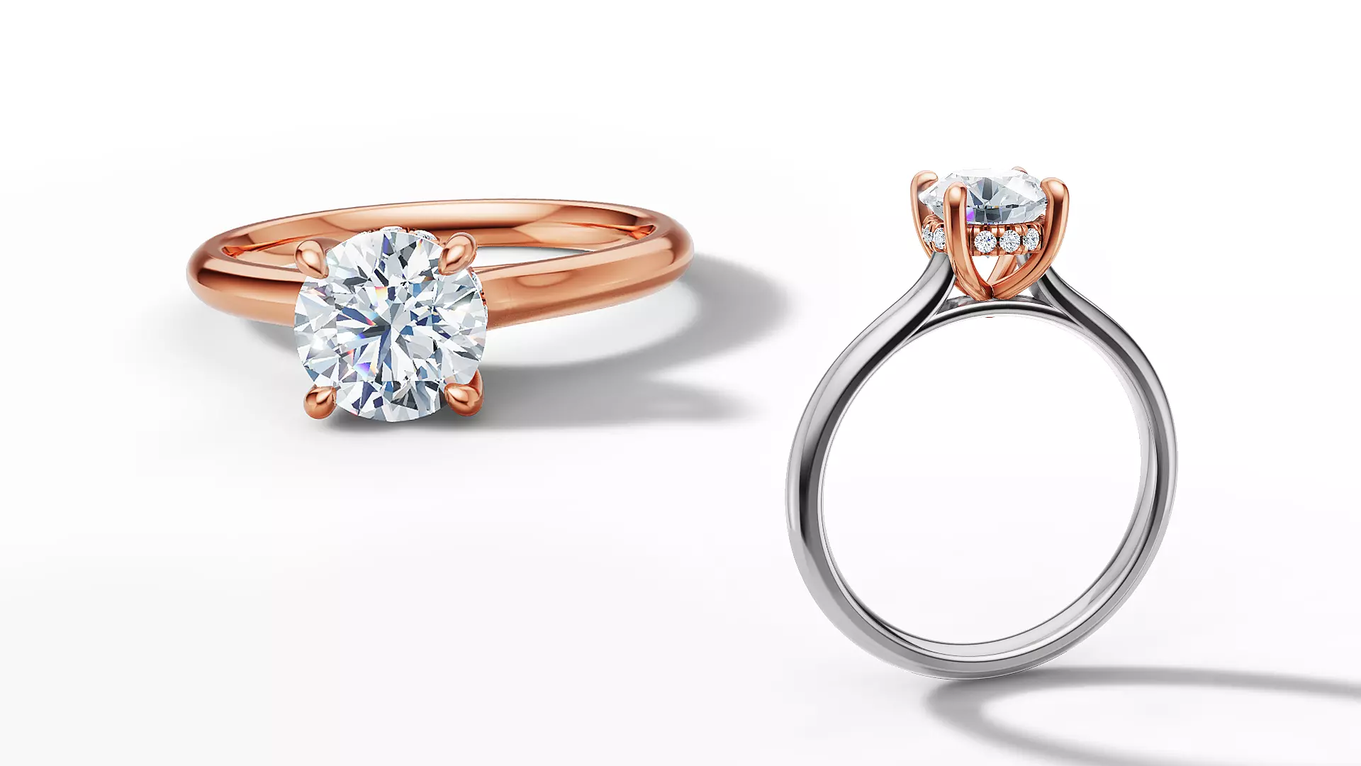 Engagement Ring Hidden Halo 1CT Diamond Stone 3dmodel 3D print model