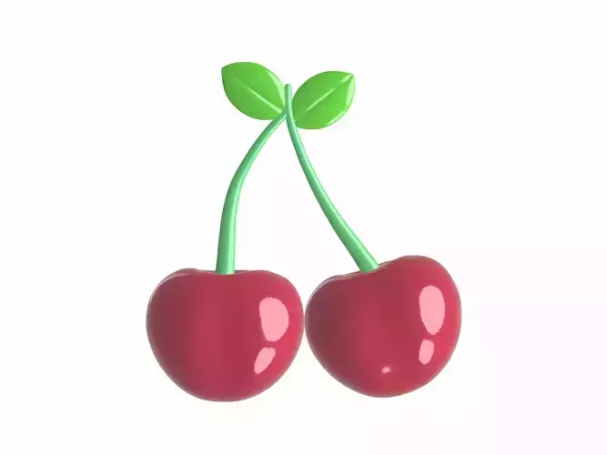 Cartoon Cherry Pair 3D Model