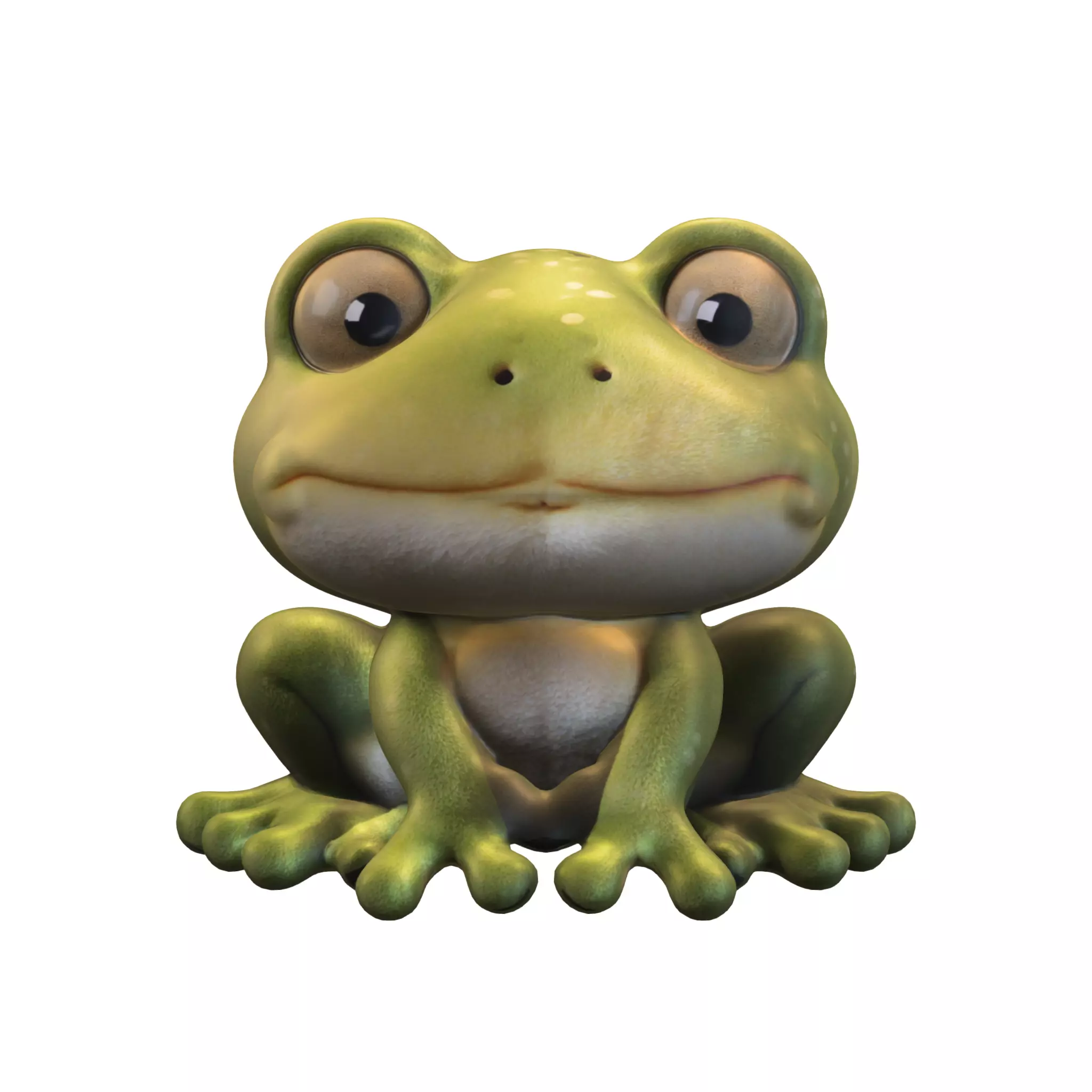 Cartoon Frog Low-poly 3D model_4