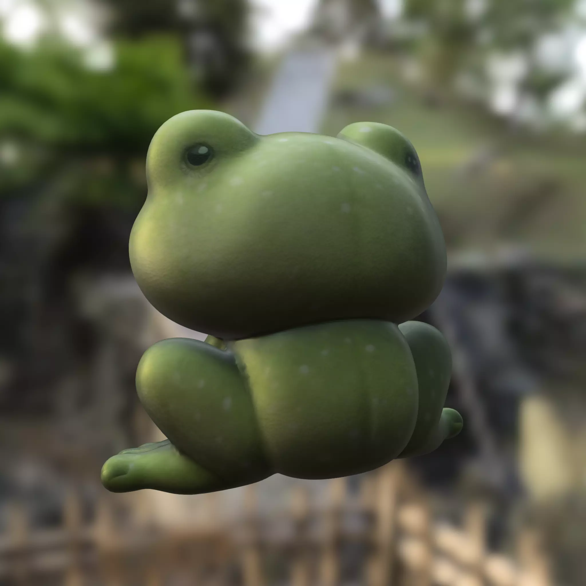 Cartoon Frog Low-poly 3D model_2