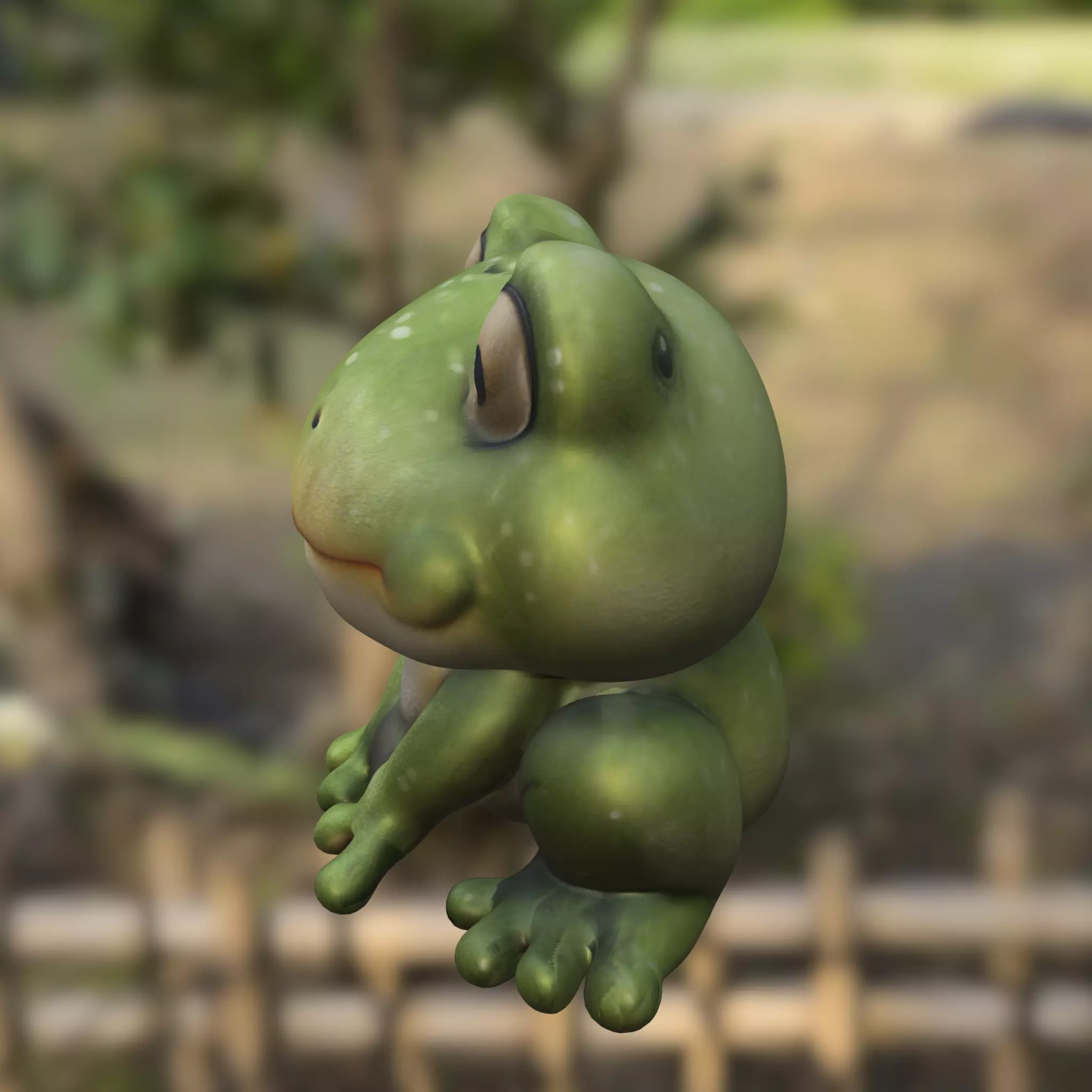 Cartoon Frog Low-poly 3D model_1