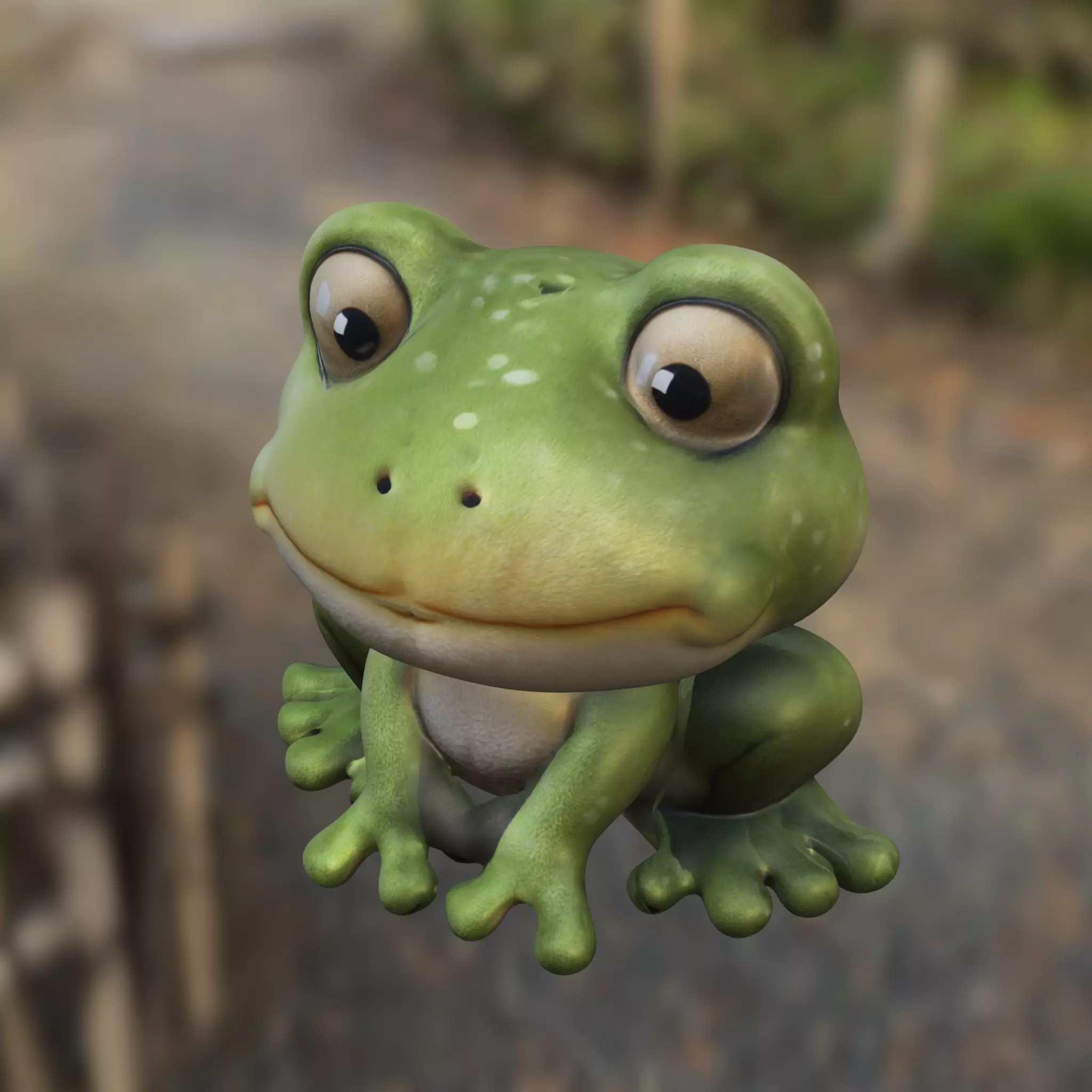 Cartoon Frog Low-poly 3D model_0