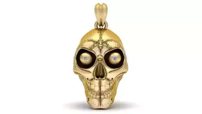 Gold Skull Pendant