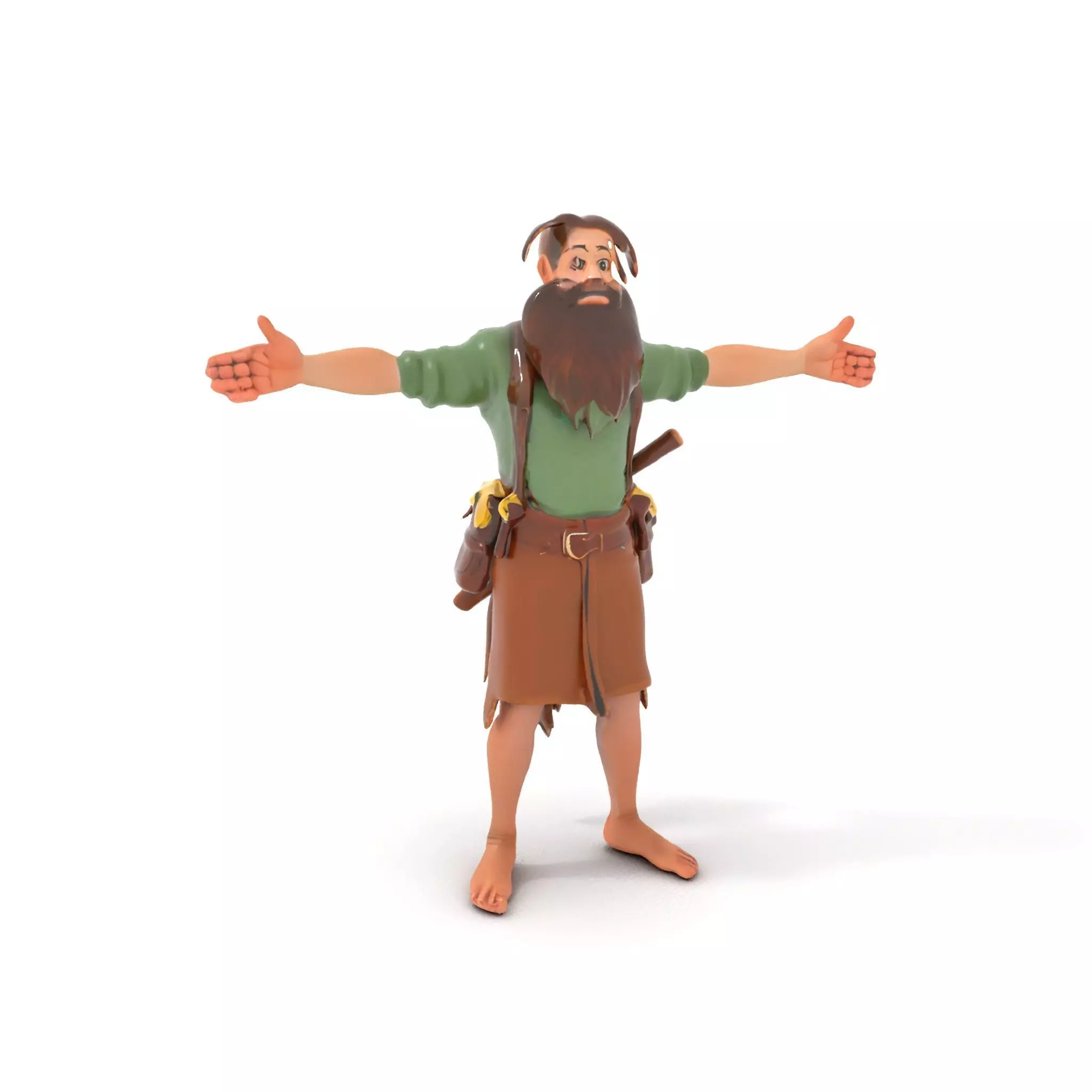 Fantasy Dwarf Character Model Pack with Detailed Accessories Low-poly 3D model_0