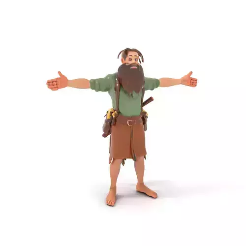 Fantasy Dwarf Character Model Pack with Detailed Accessories Low-poly 3D model