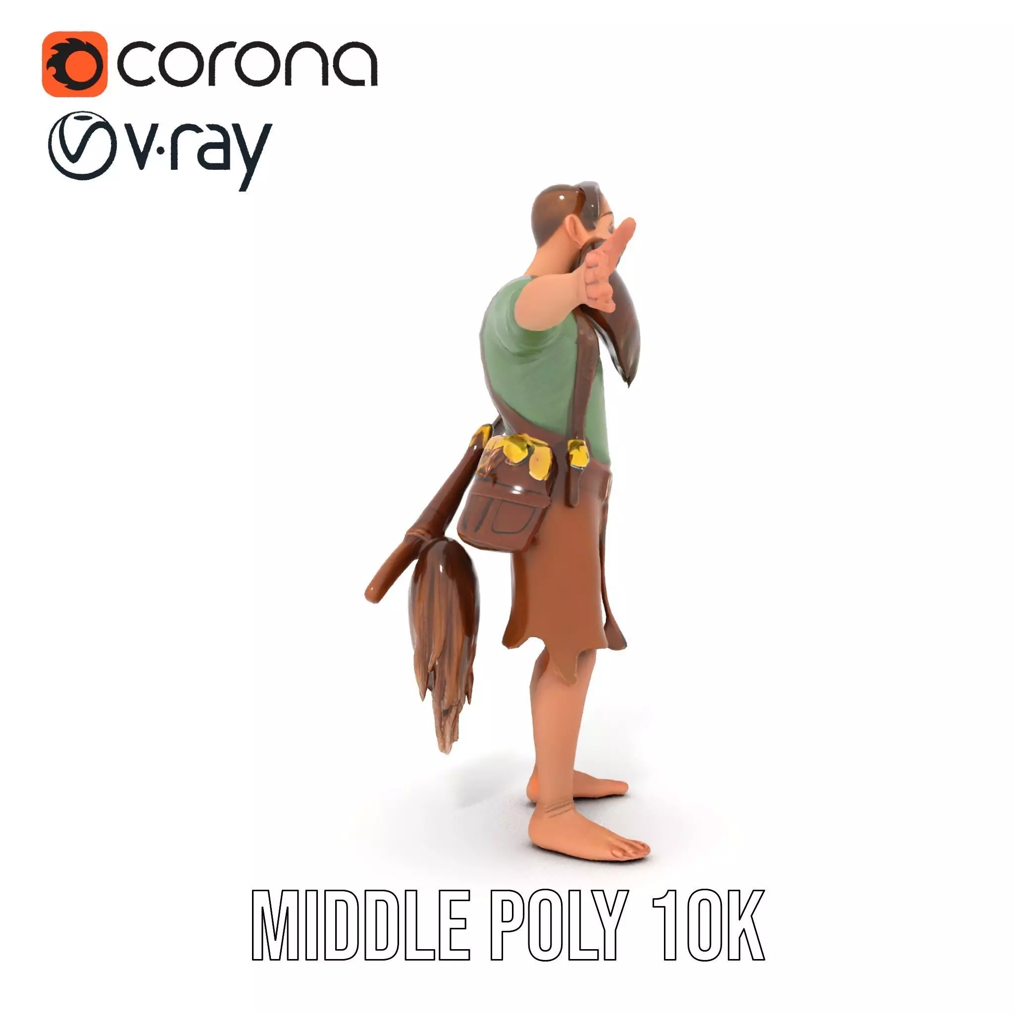 Fantasy Dwarf Character Model Pack with Detailed Accessories Low-poly 3D model_6